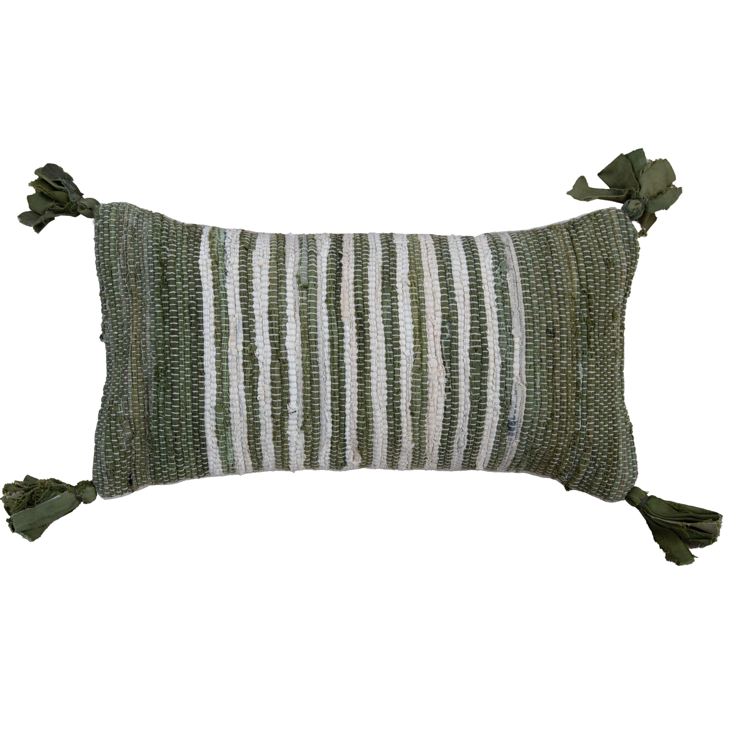 Woven Recycled Stripe Lumbar Pillow