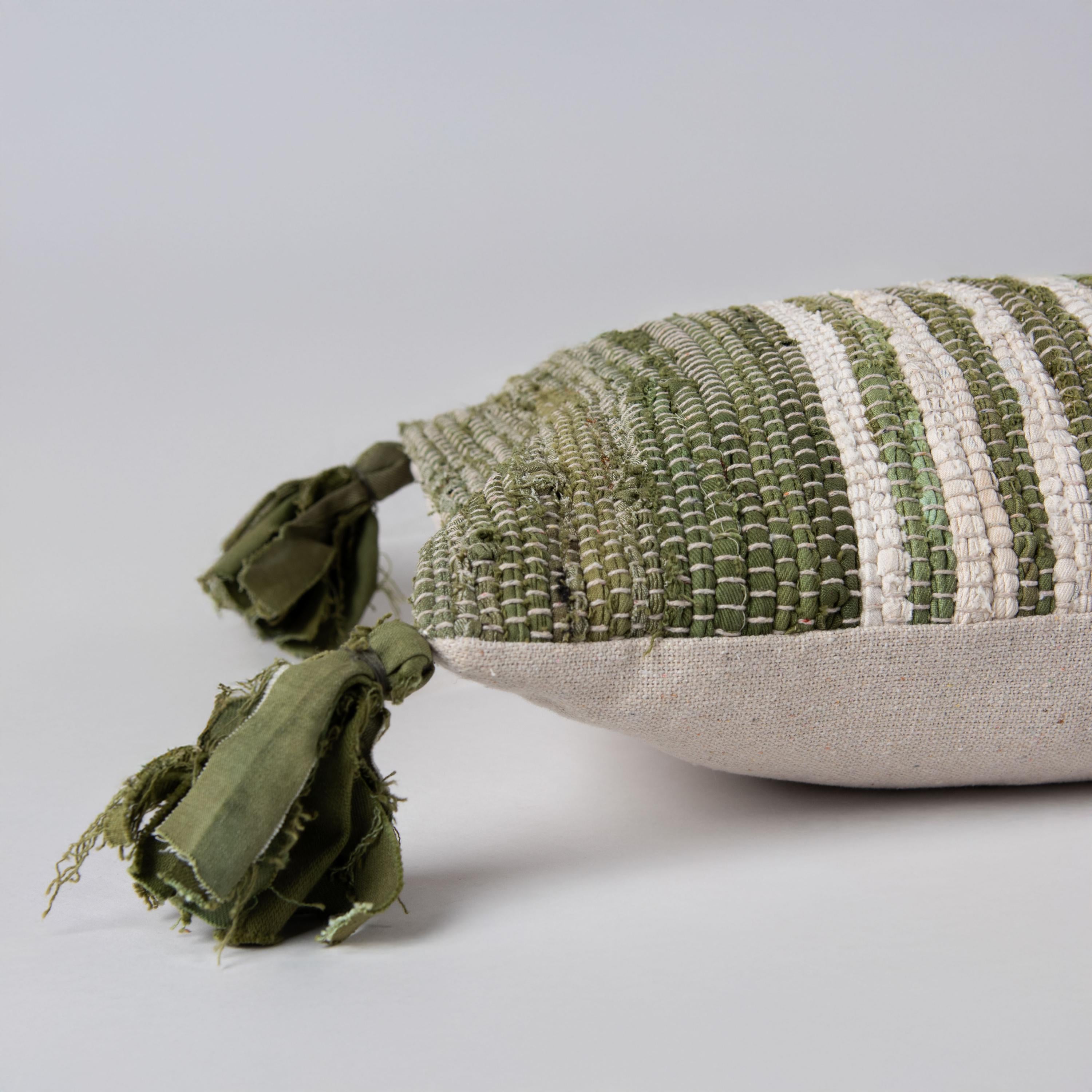 Woven Recycled Stripe Lumbar Pillow
