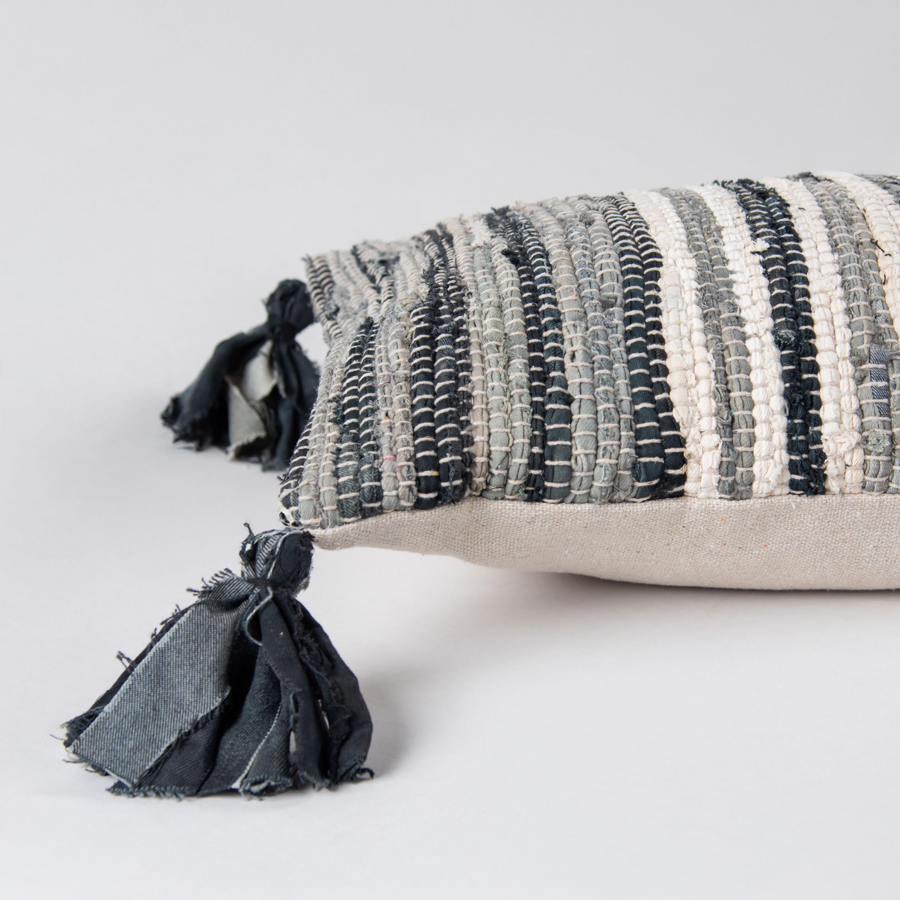 Woven Recycled Stripe Lumbar Pillow