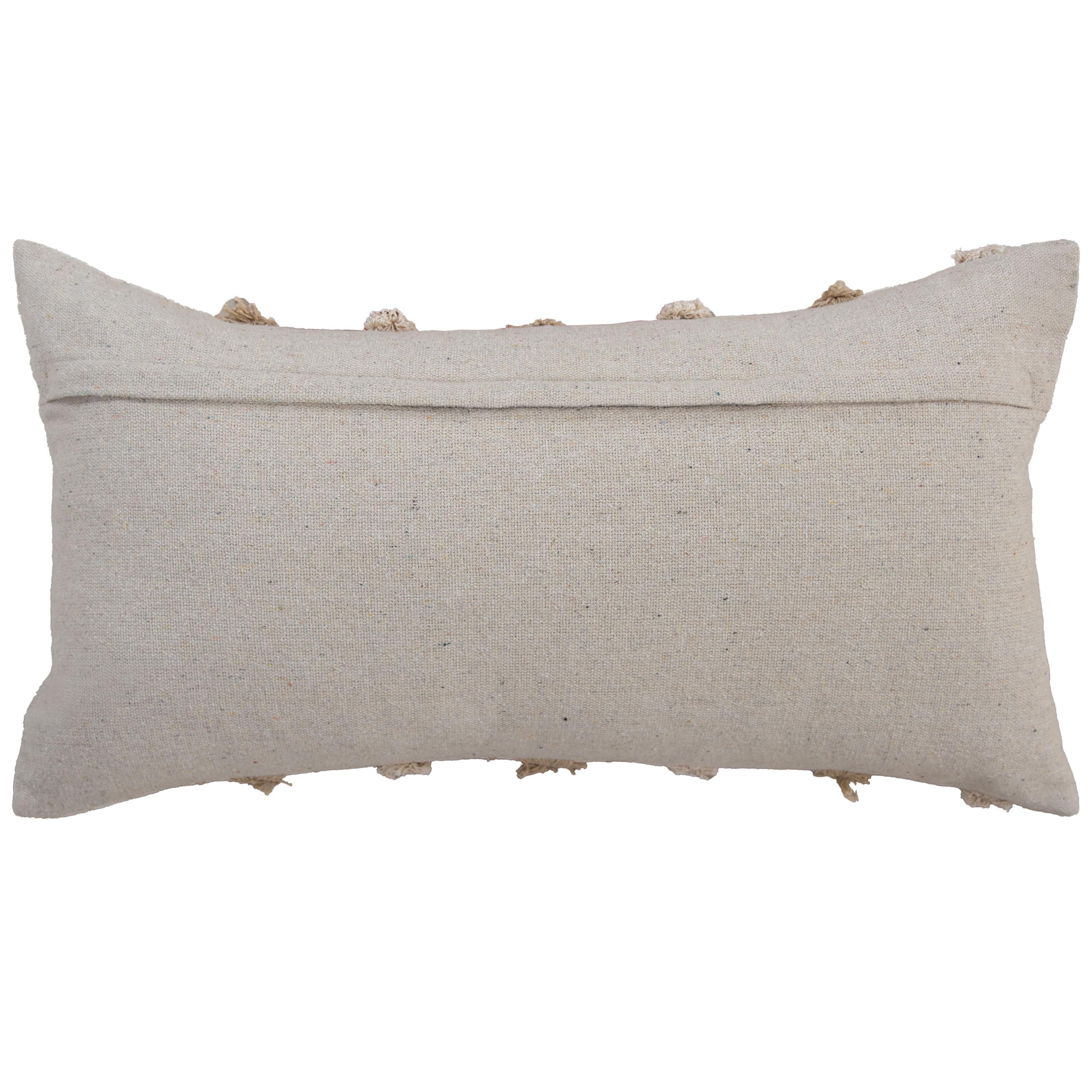Embroidered Stripe Lumbar Throw Pillow