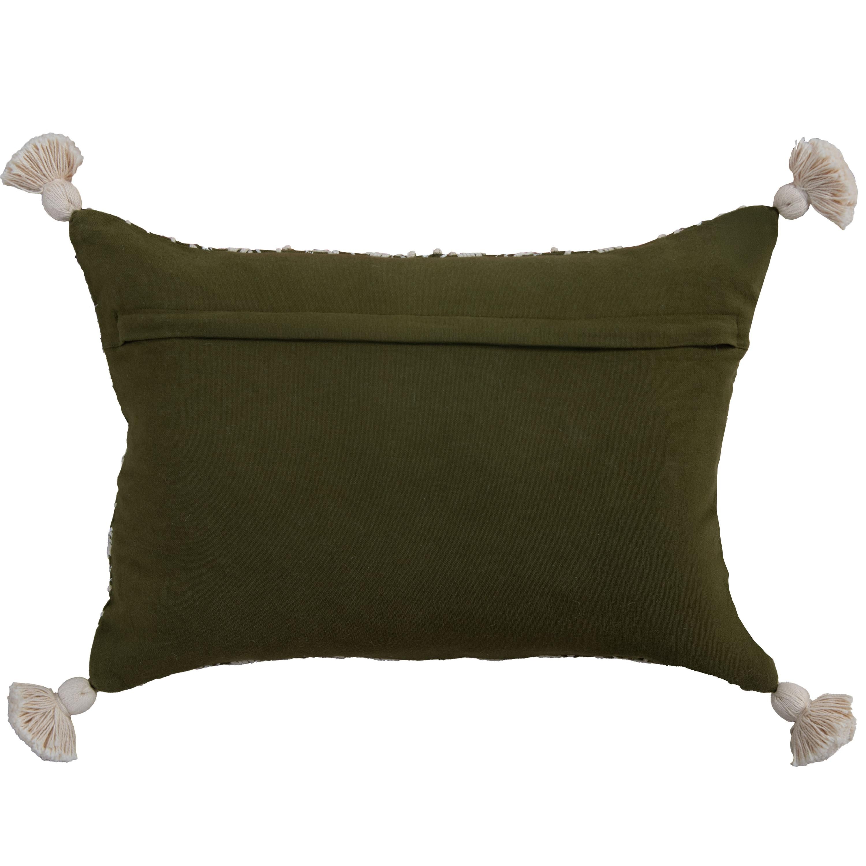 Embroidered Medallion Geometric Lumbar Throw Pillow