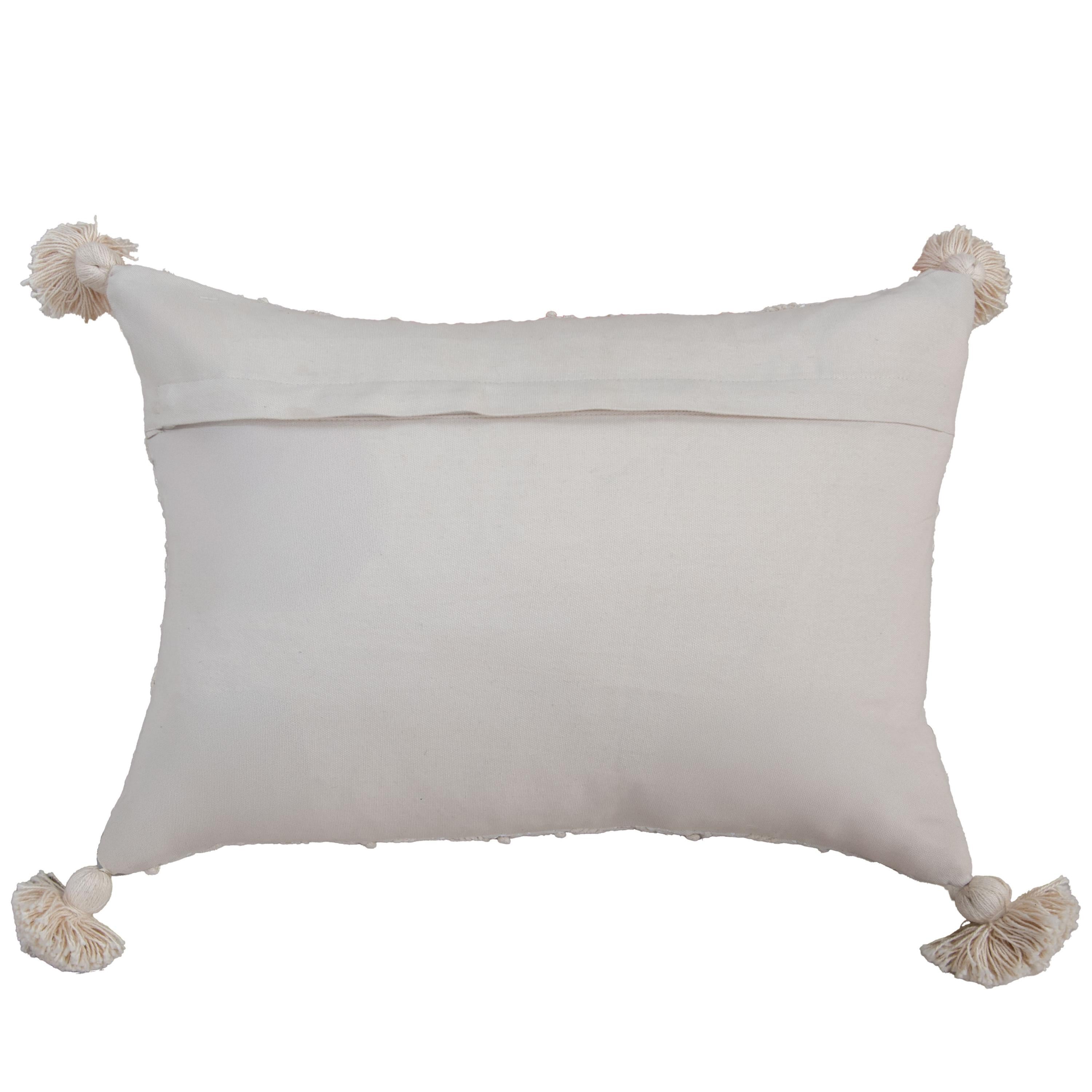 Embroidered Medallion Geometric Lumbar Throw Pillow