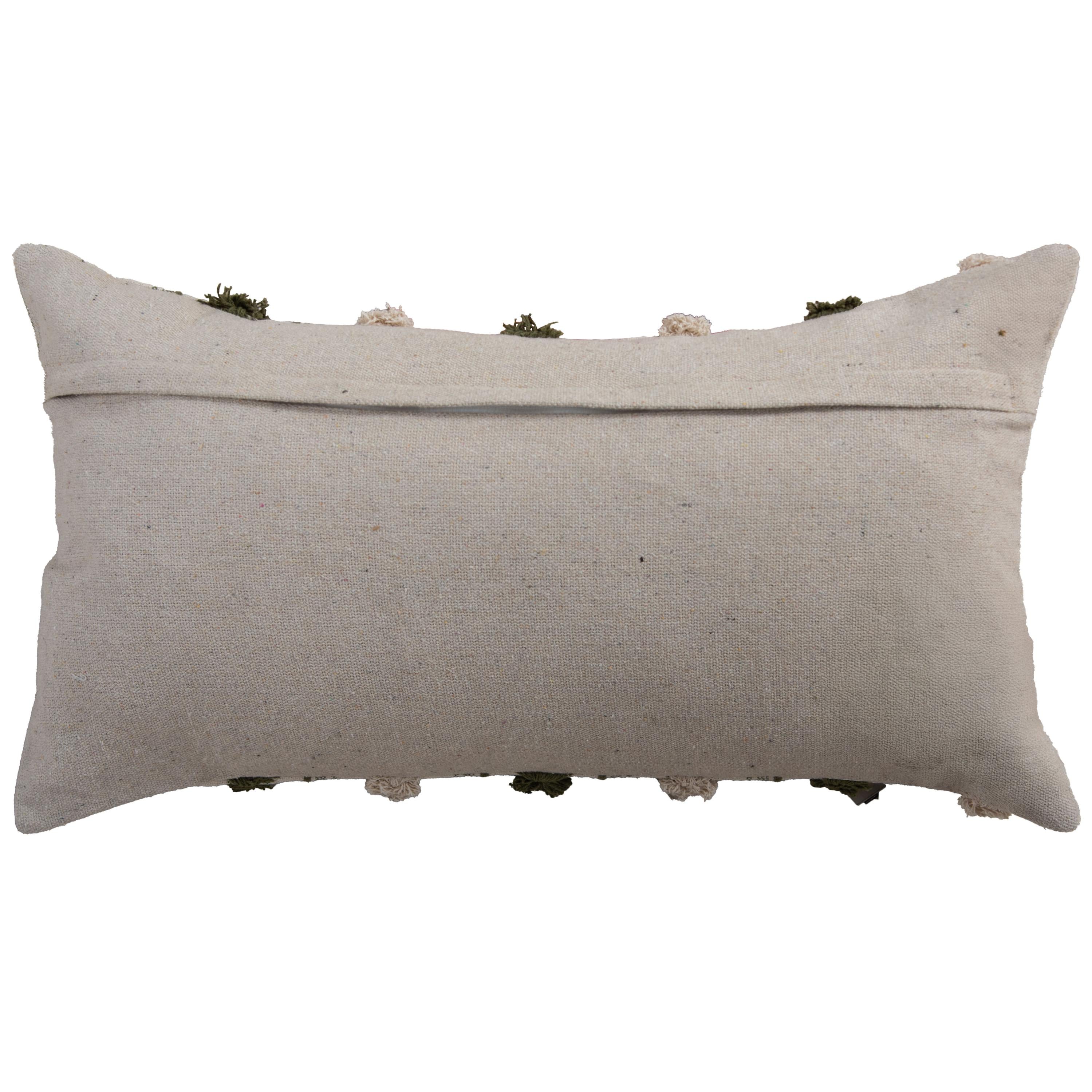 Embroidered Stripe Lumbar Throw Pillow