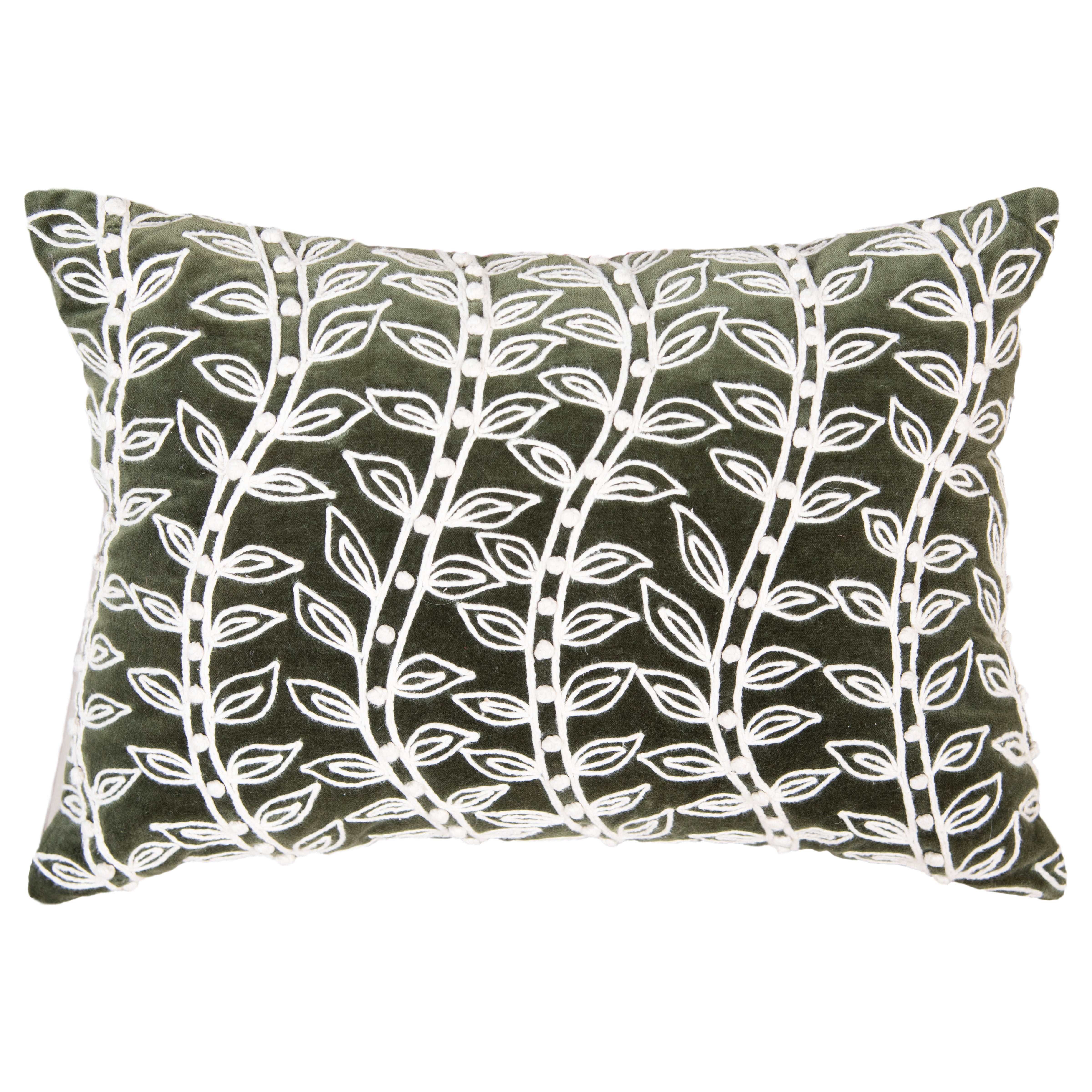 Blythe Embroidered Vine Lumbar Pillow