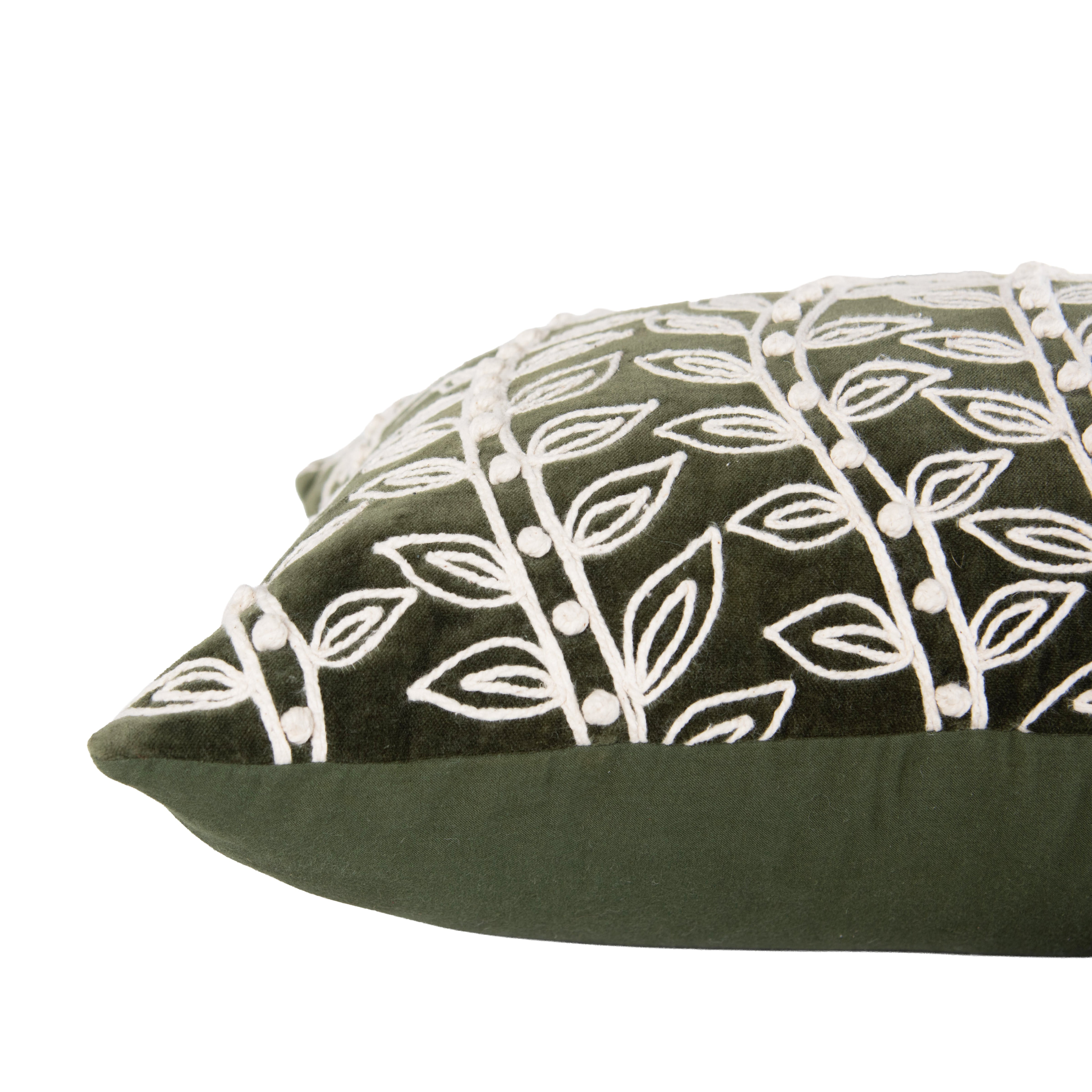 Blythe Embroidered Vine Lumbar Pillow