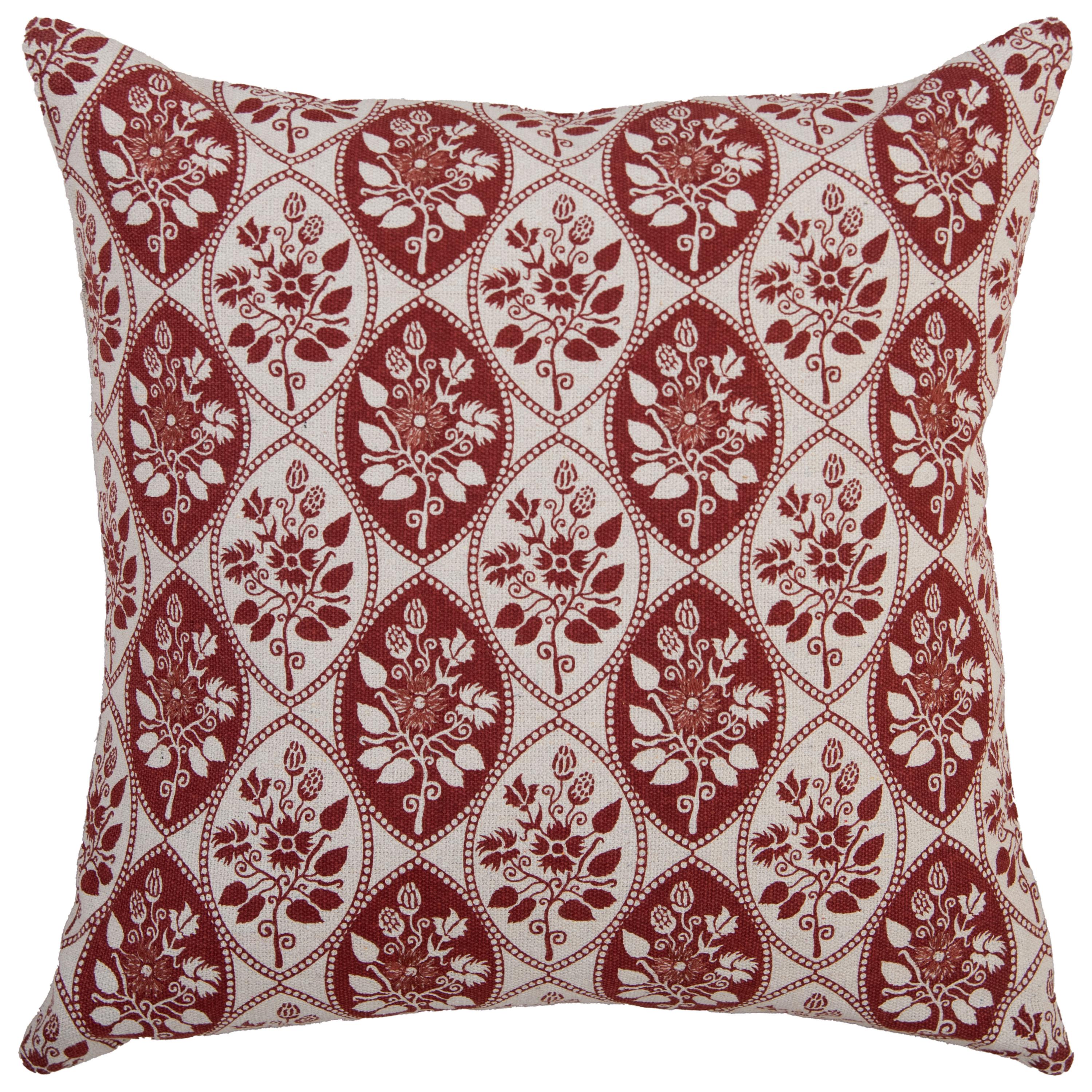Oval Checker Floral Decorative Throw Pillow