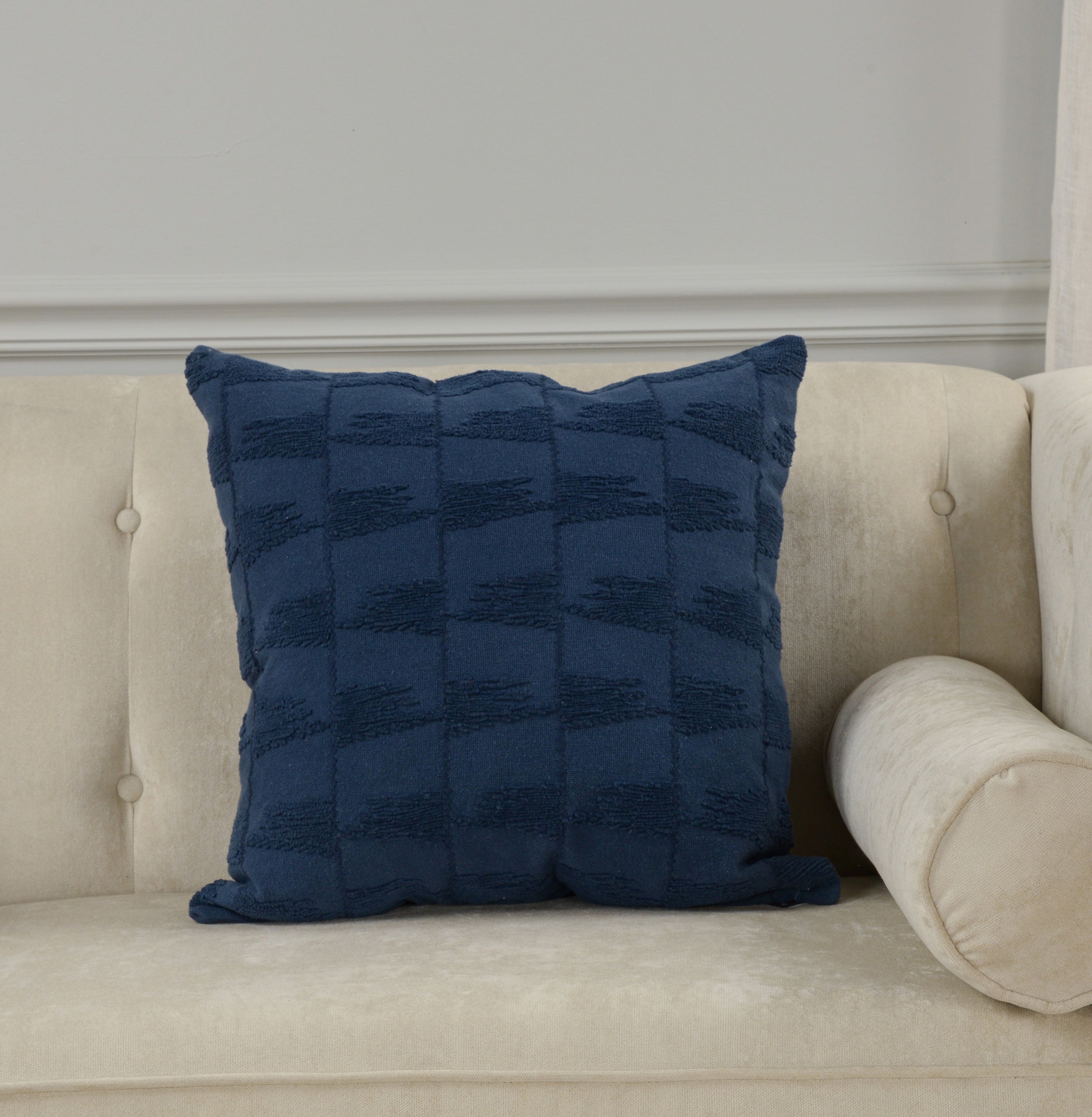 Abstract Embroidered Cotton Soft Decorative Throw Pillow