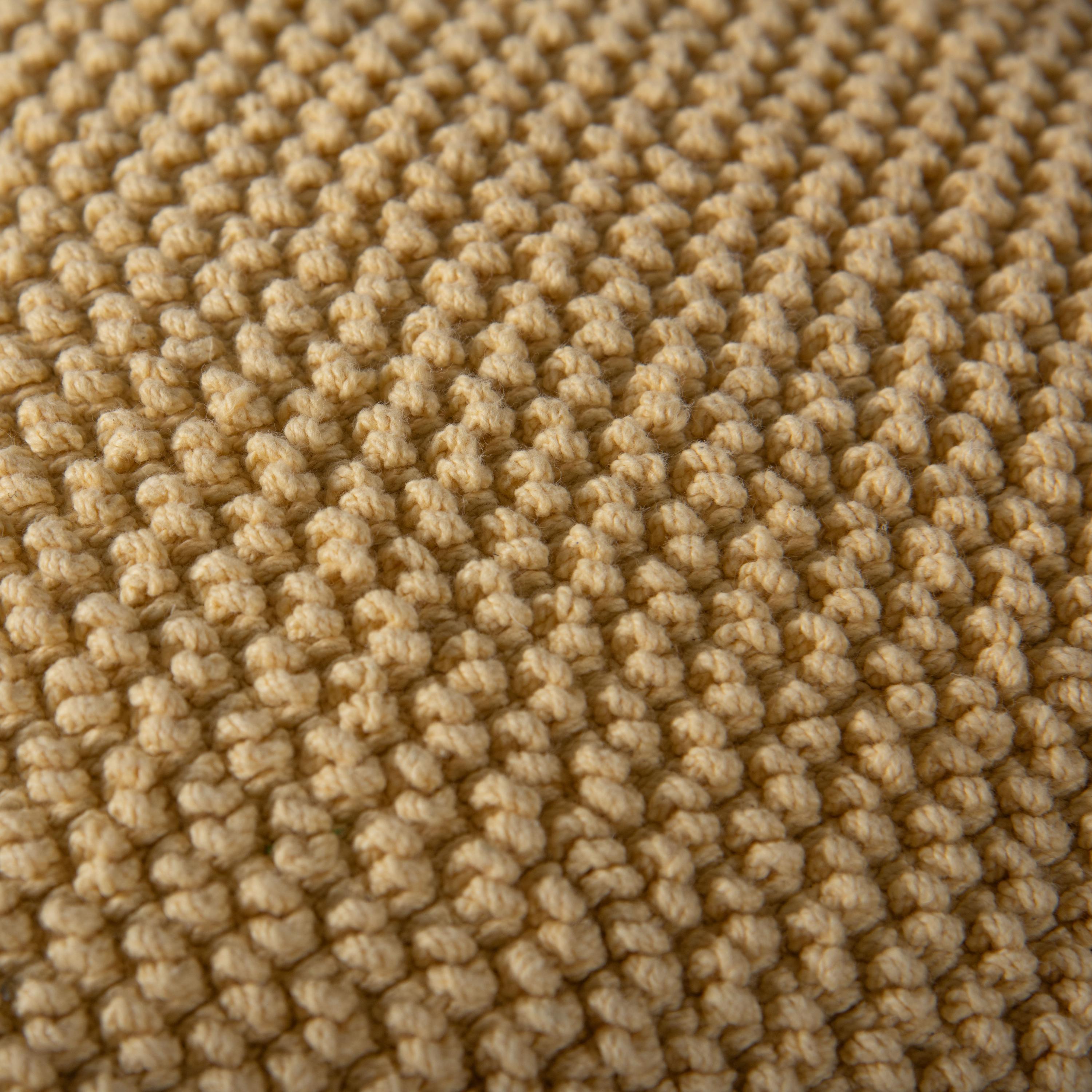 Solid Cotton Nubby Textured Decorative Throw Pillow