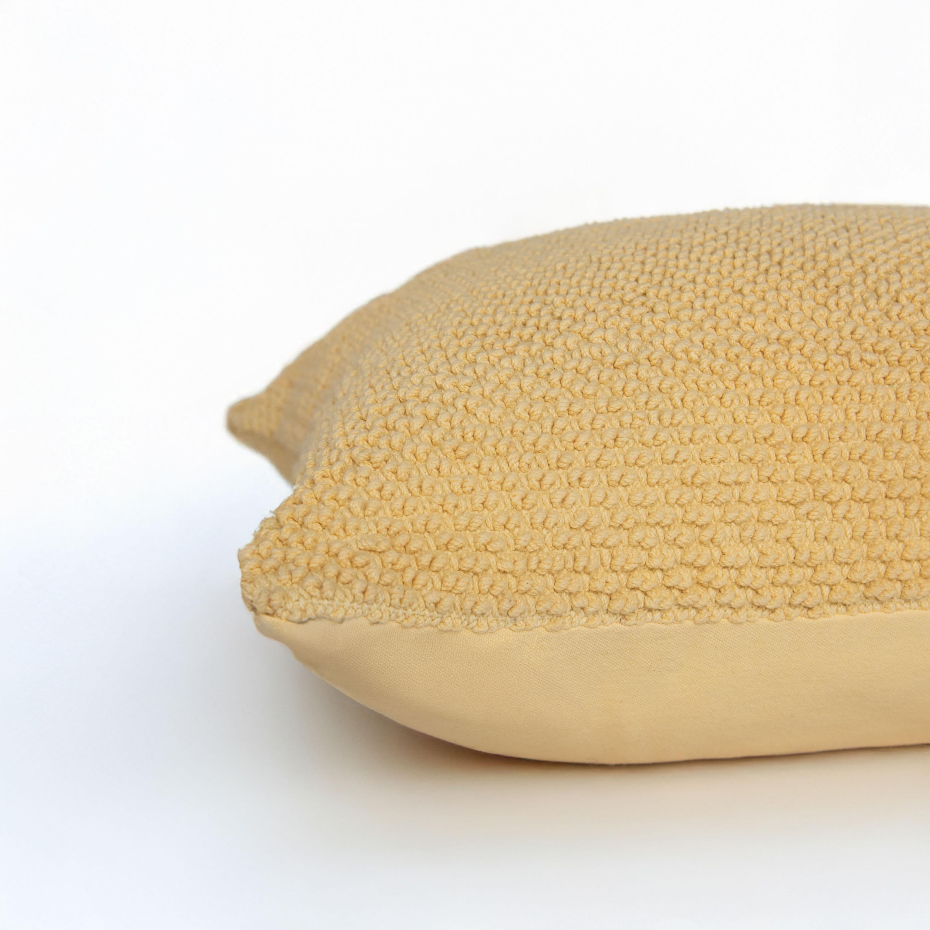 Solid Cotton Nubby Textured Decorative Throw Pillow