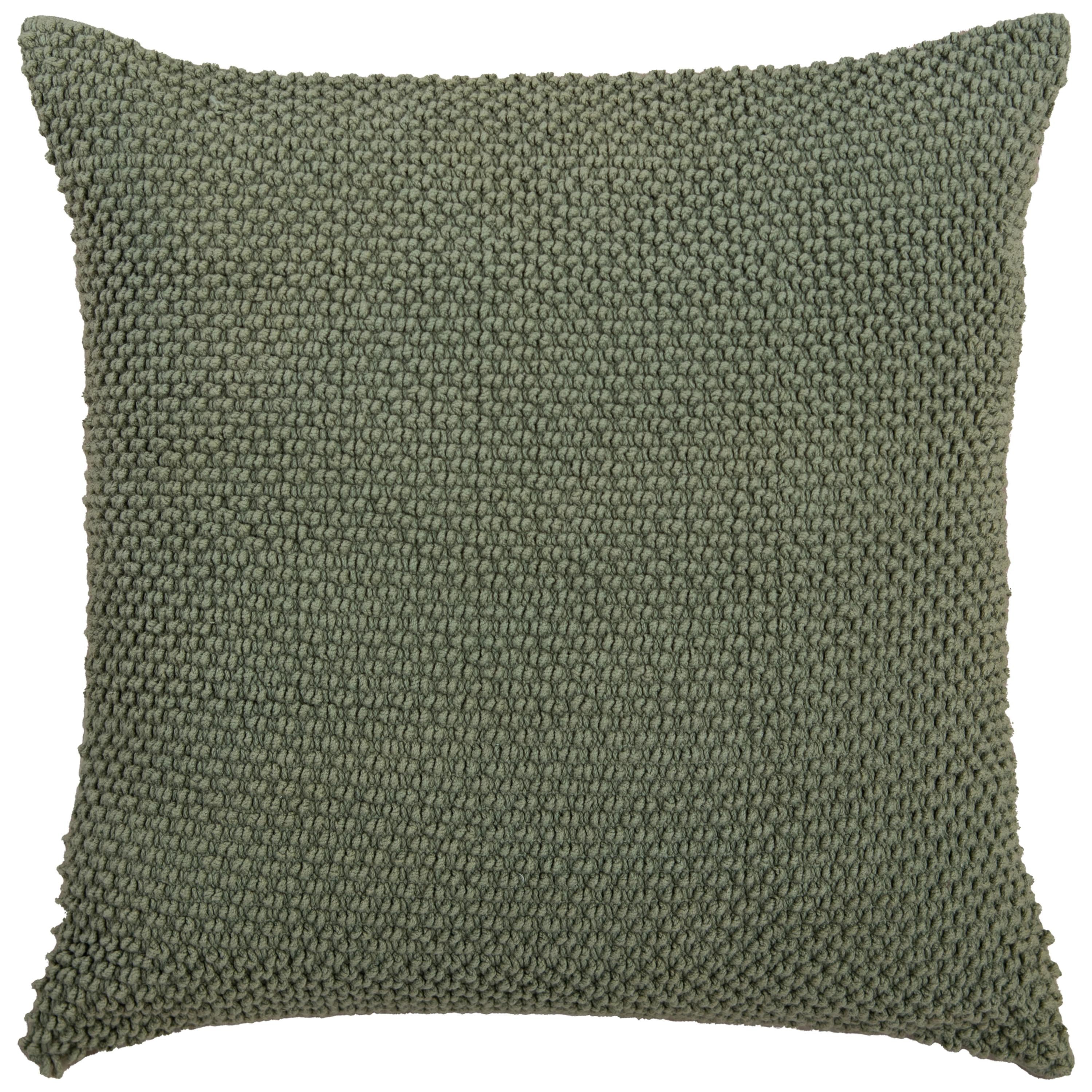 Solid Cotton Nubby Textured Decorative Throw Pillow