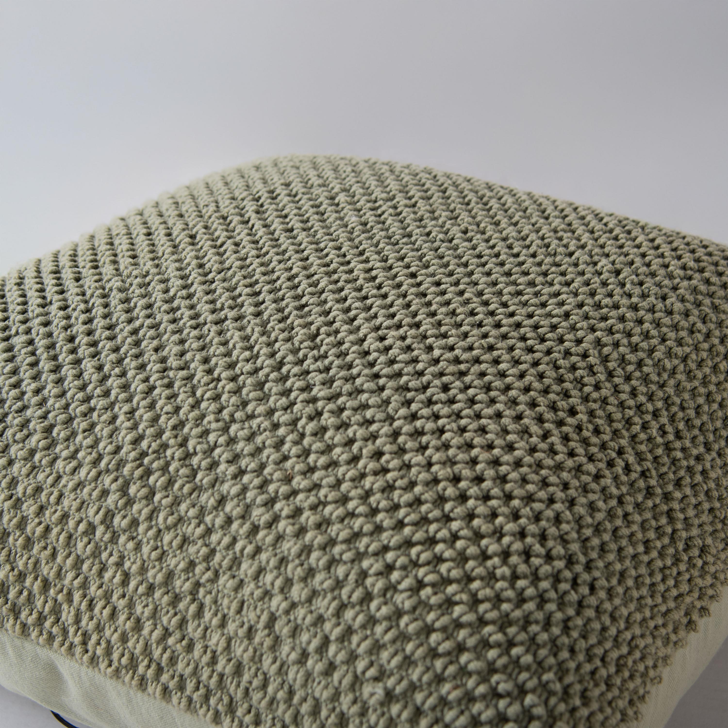 Solid Cotton Nubby Textured Decorative Throw Pillow