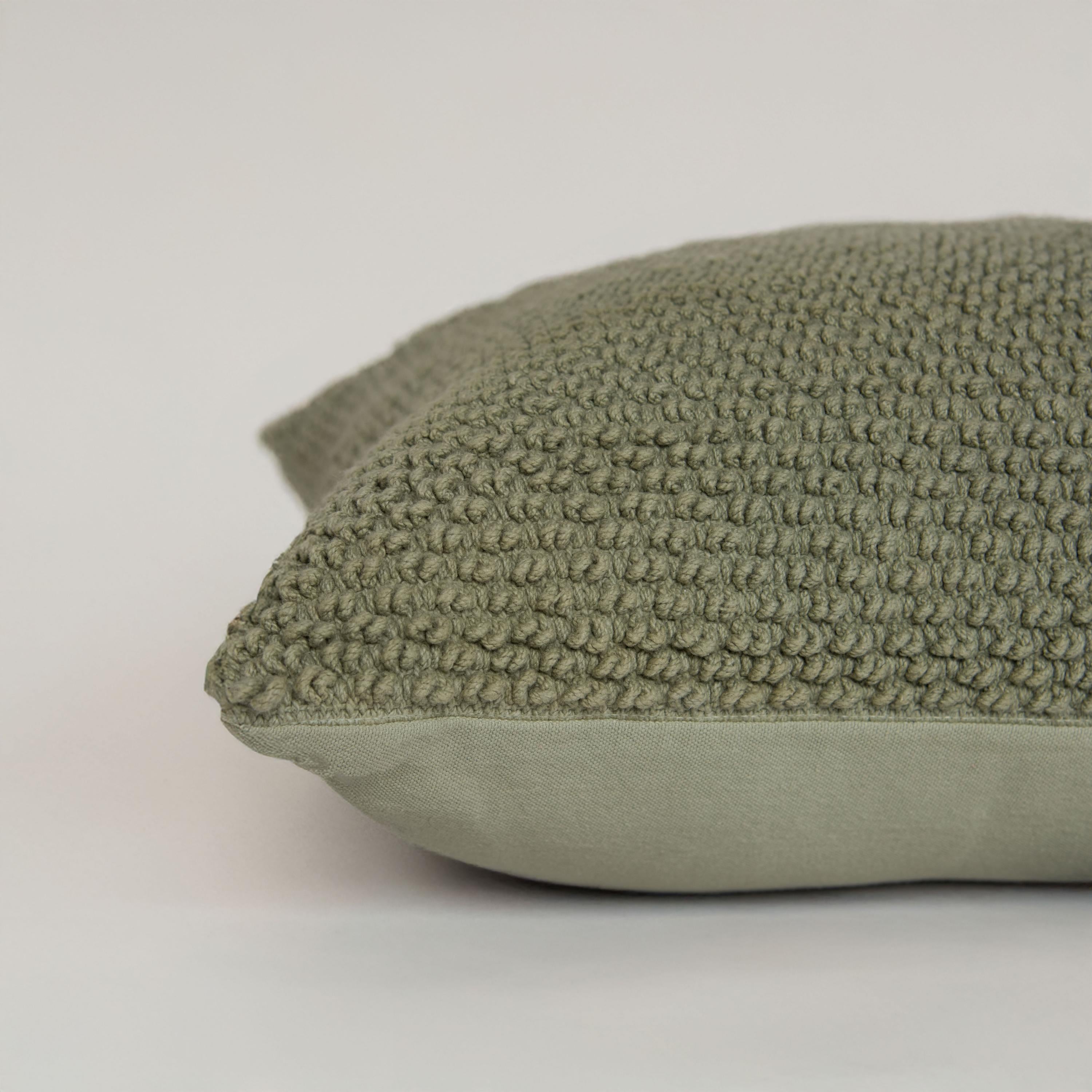 Solid Cotton Nubby Textured Decorative Throw Pillow