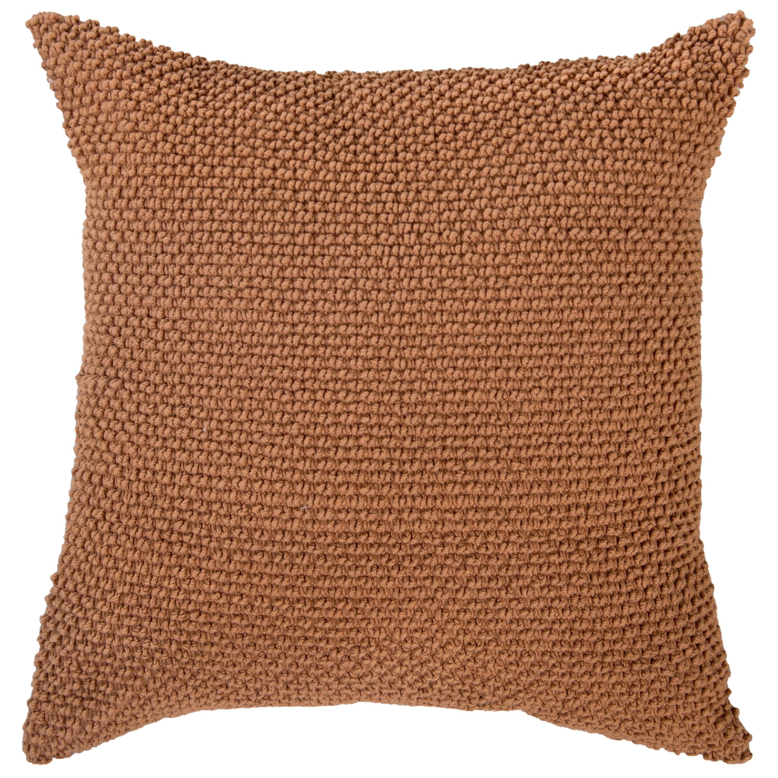 Solid Cotton Nubby Textured Decorative Throw Pillow
