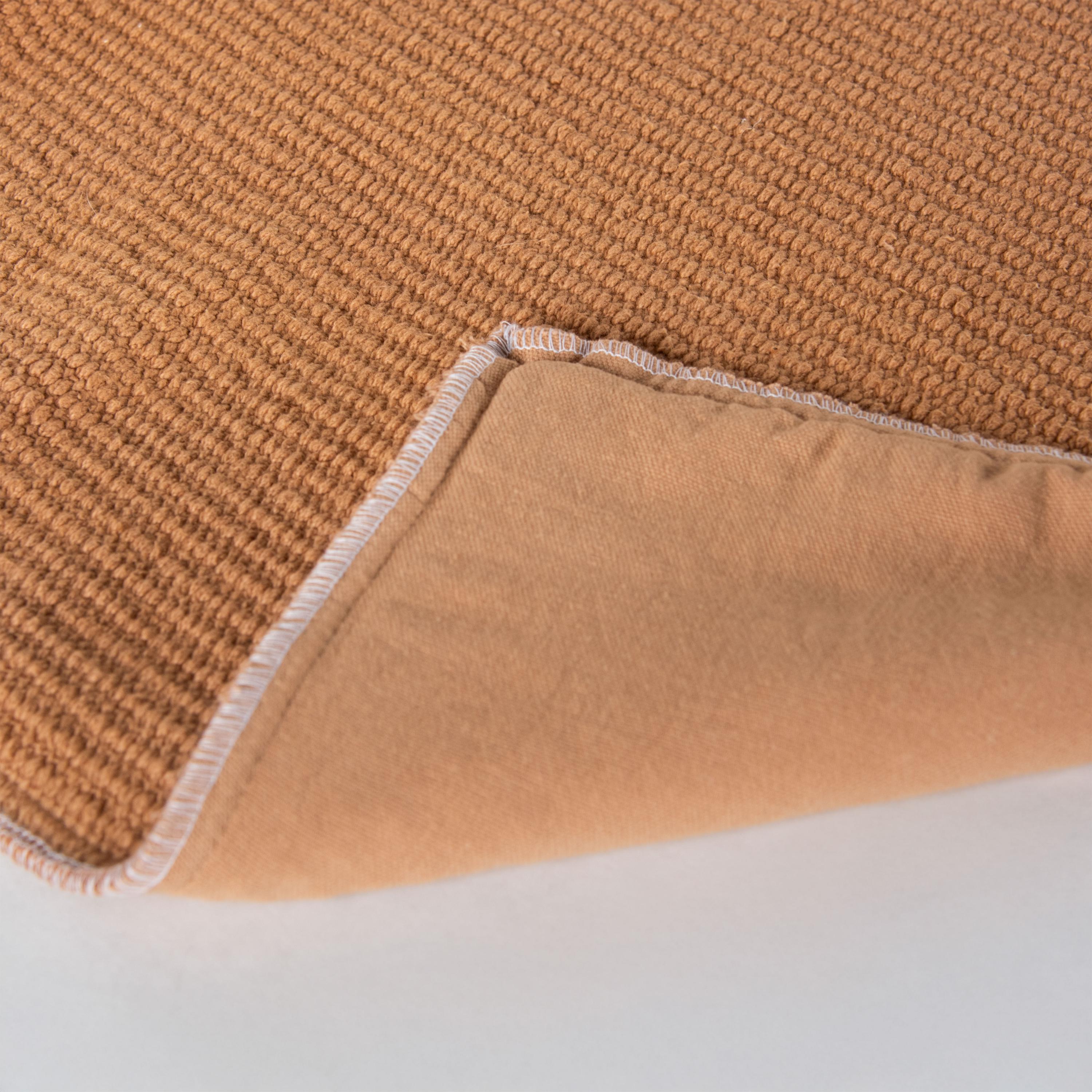 Solid Cotton Nubby Textured Decorative Throw Pillow