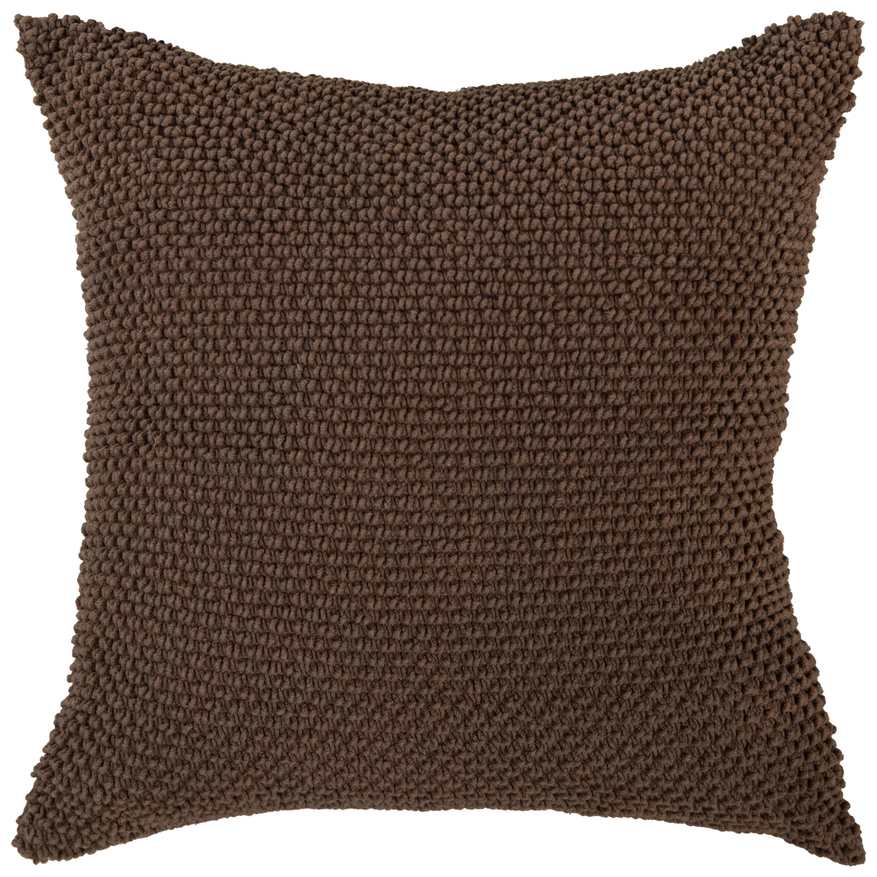 Solid Cotton Nubby Textured Decorative Throw Pillow