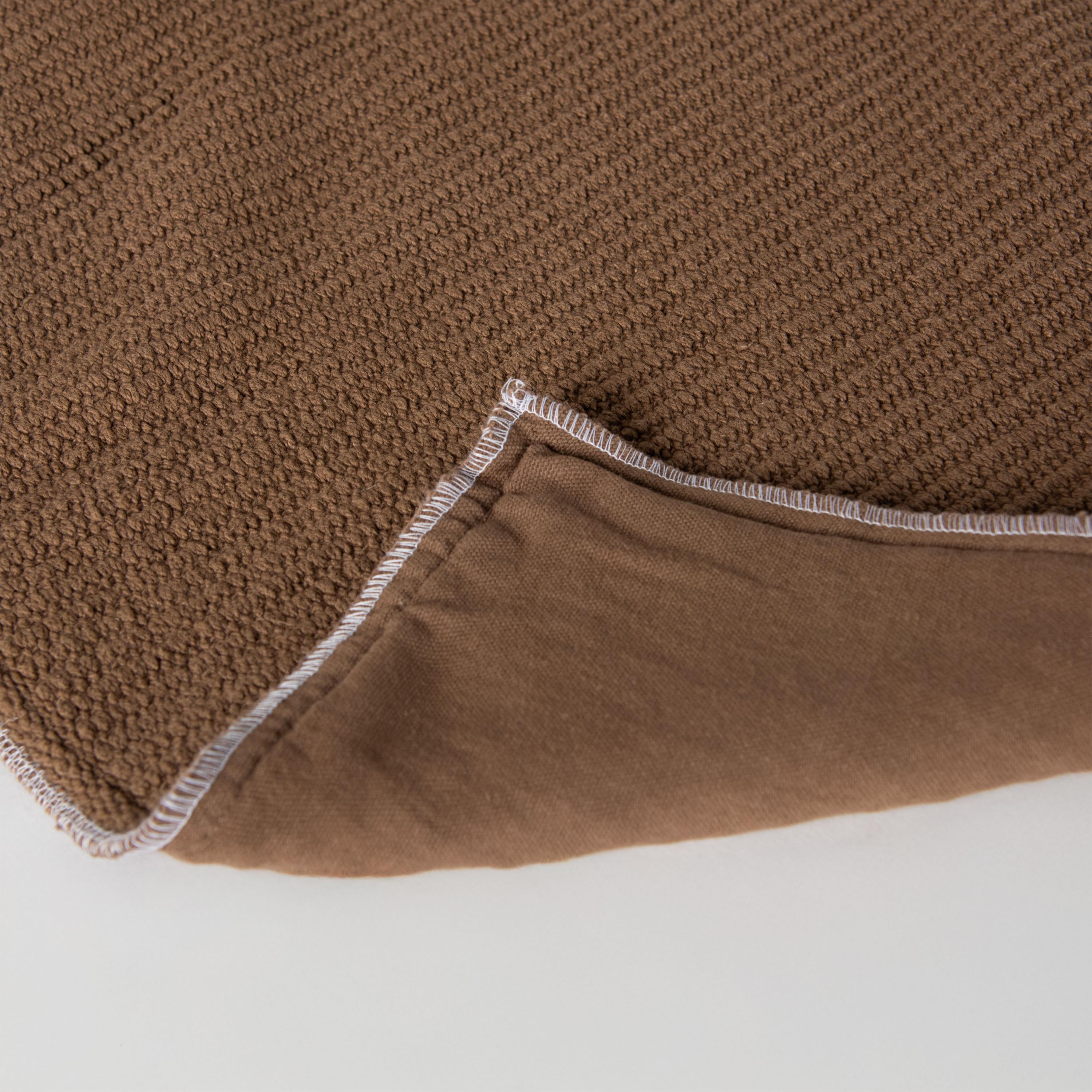 Solid Cotton Nubby Textured Decorative Throw Pillow
