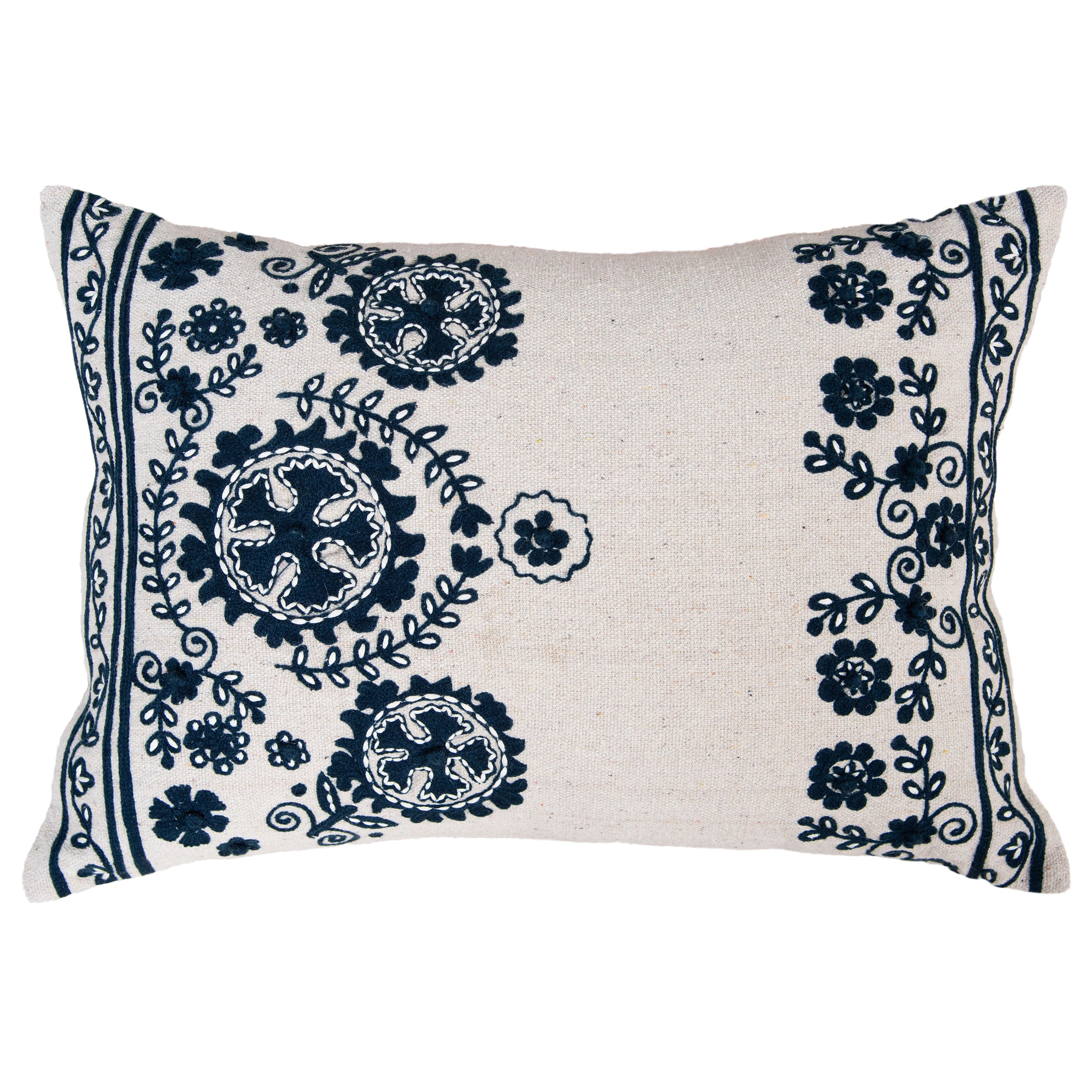 Tamsin Floral Border Lumbar Pillow