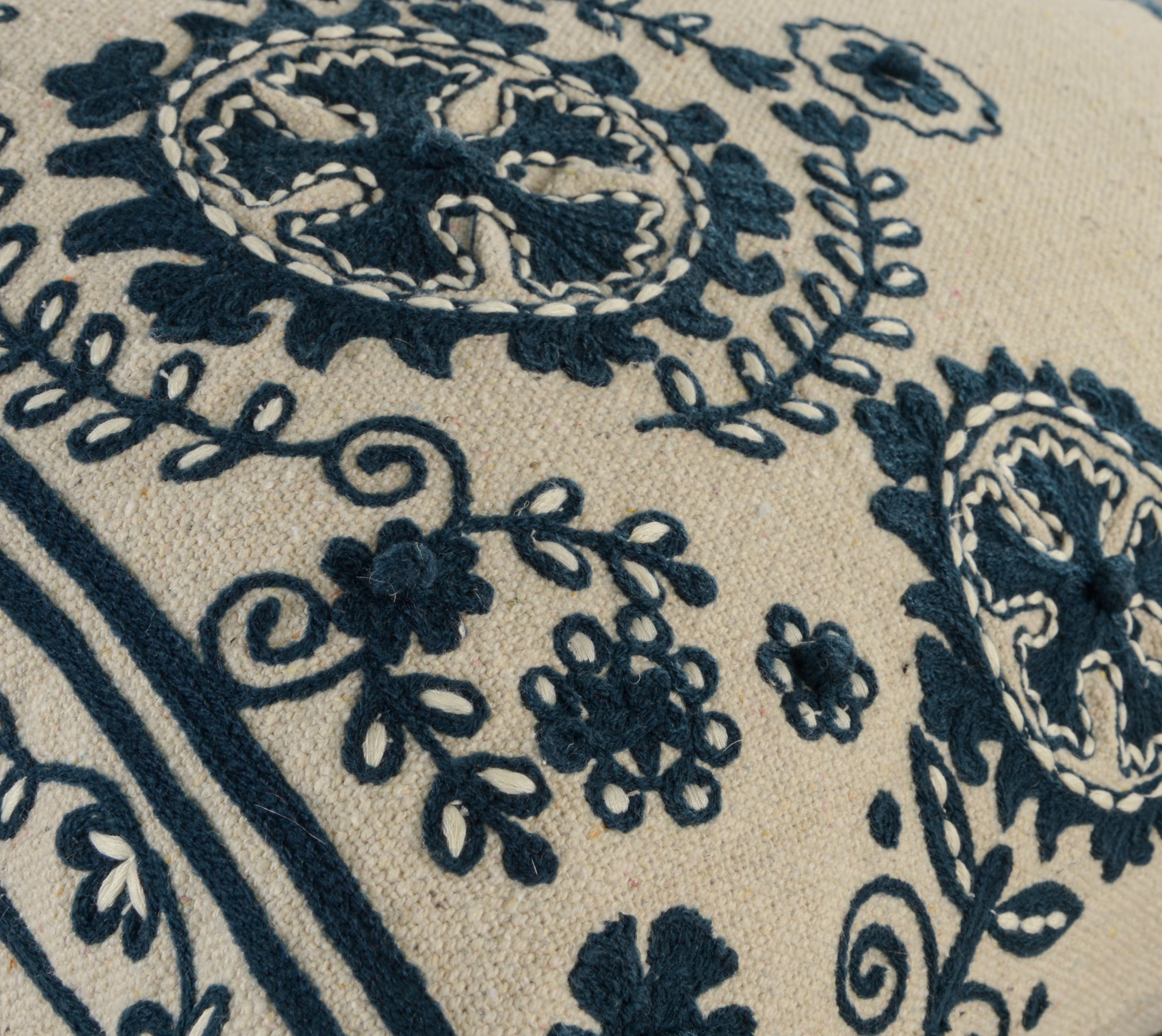Tamsin Floral Border Lumbar Pillow