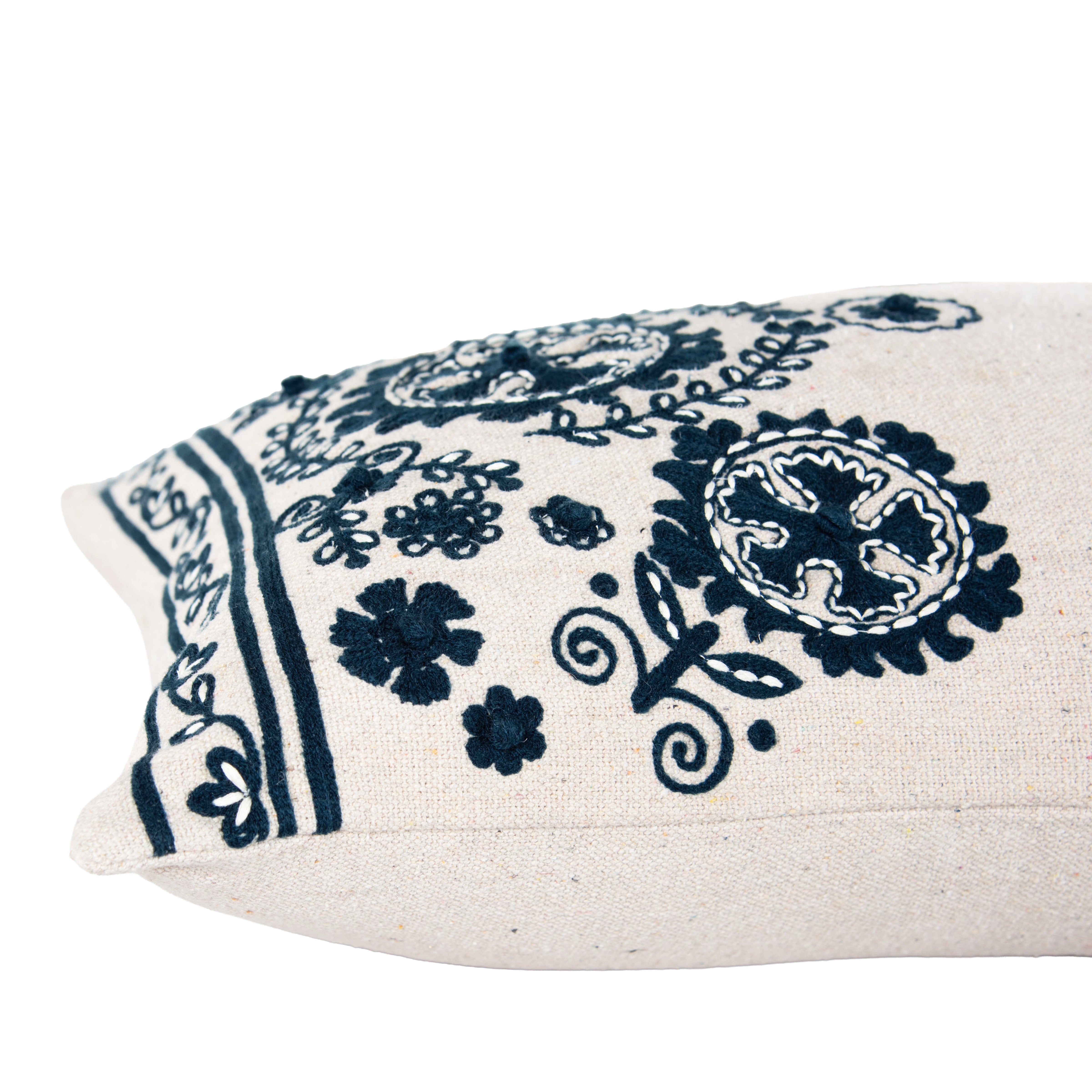 Tamsin Floral Border Lumbar Pillow