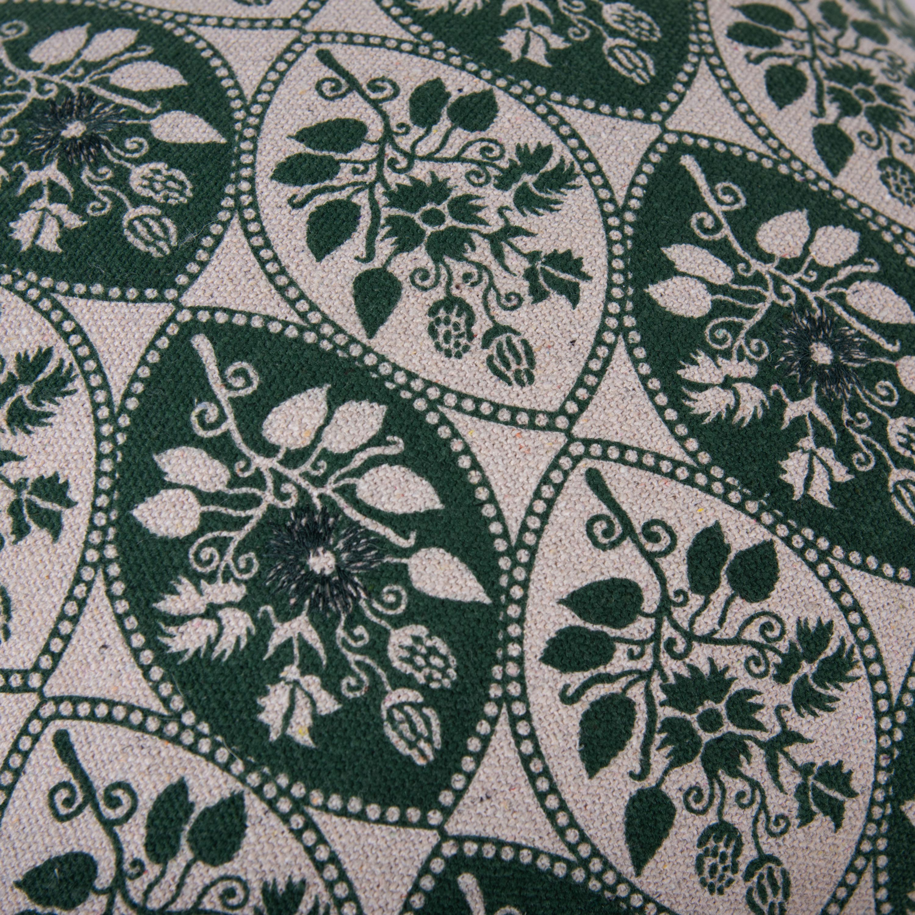 Oval Checker Floral Decorative Throw Pillow