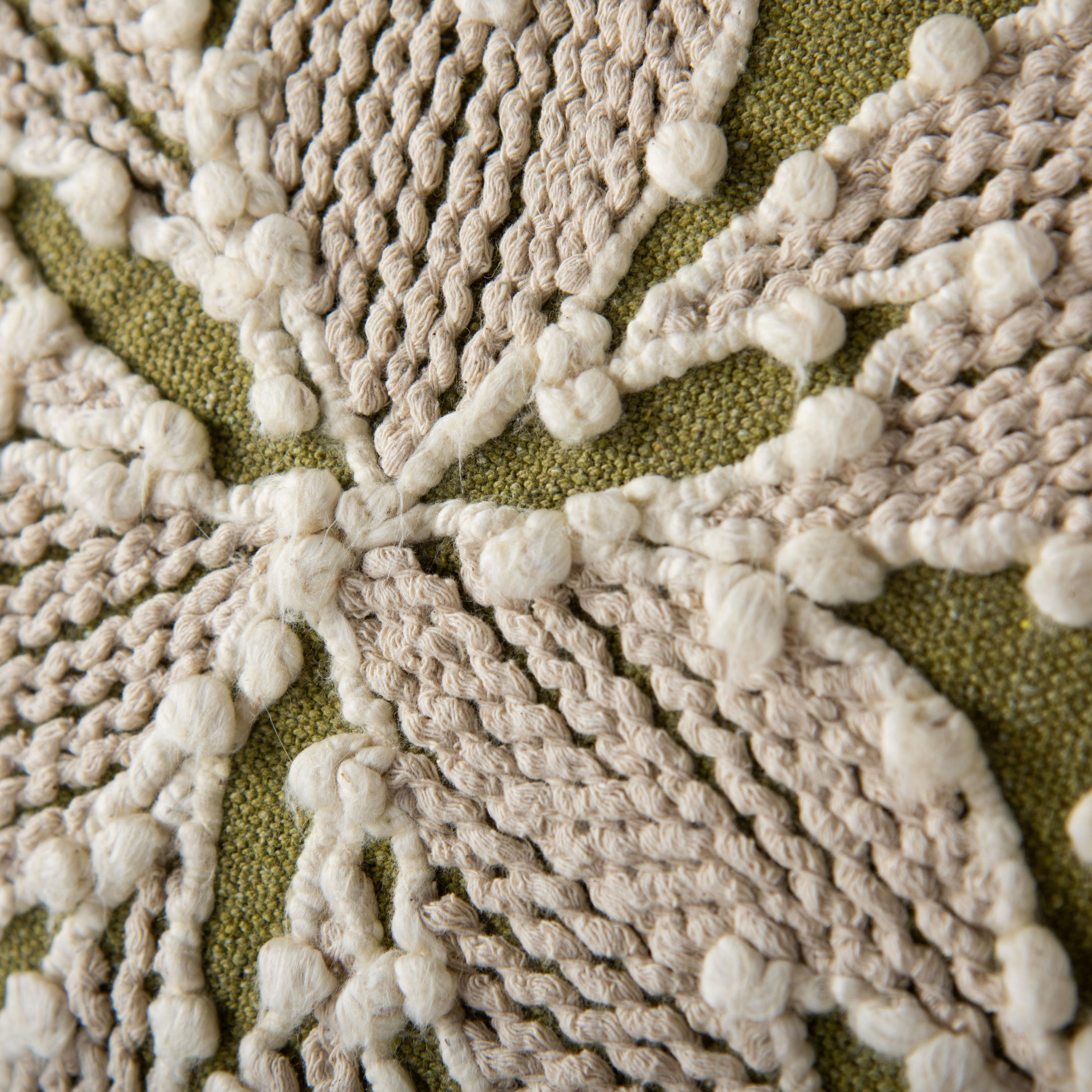 Embroidered Botanical Cotton Decorative Throw Pillow