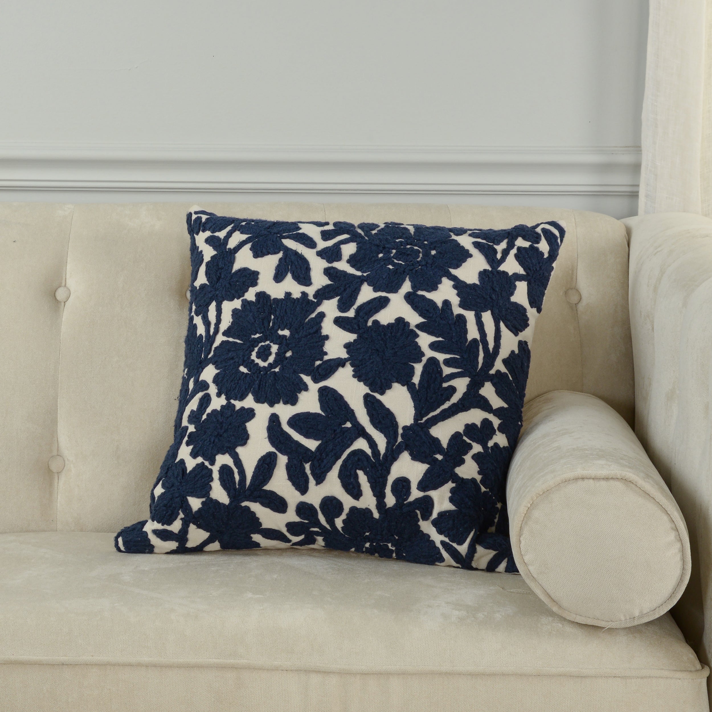 Fiora Embroidered Garden Pillow