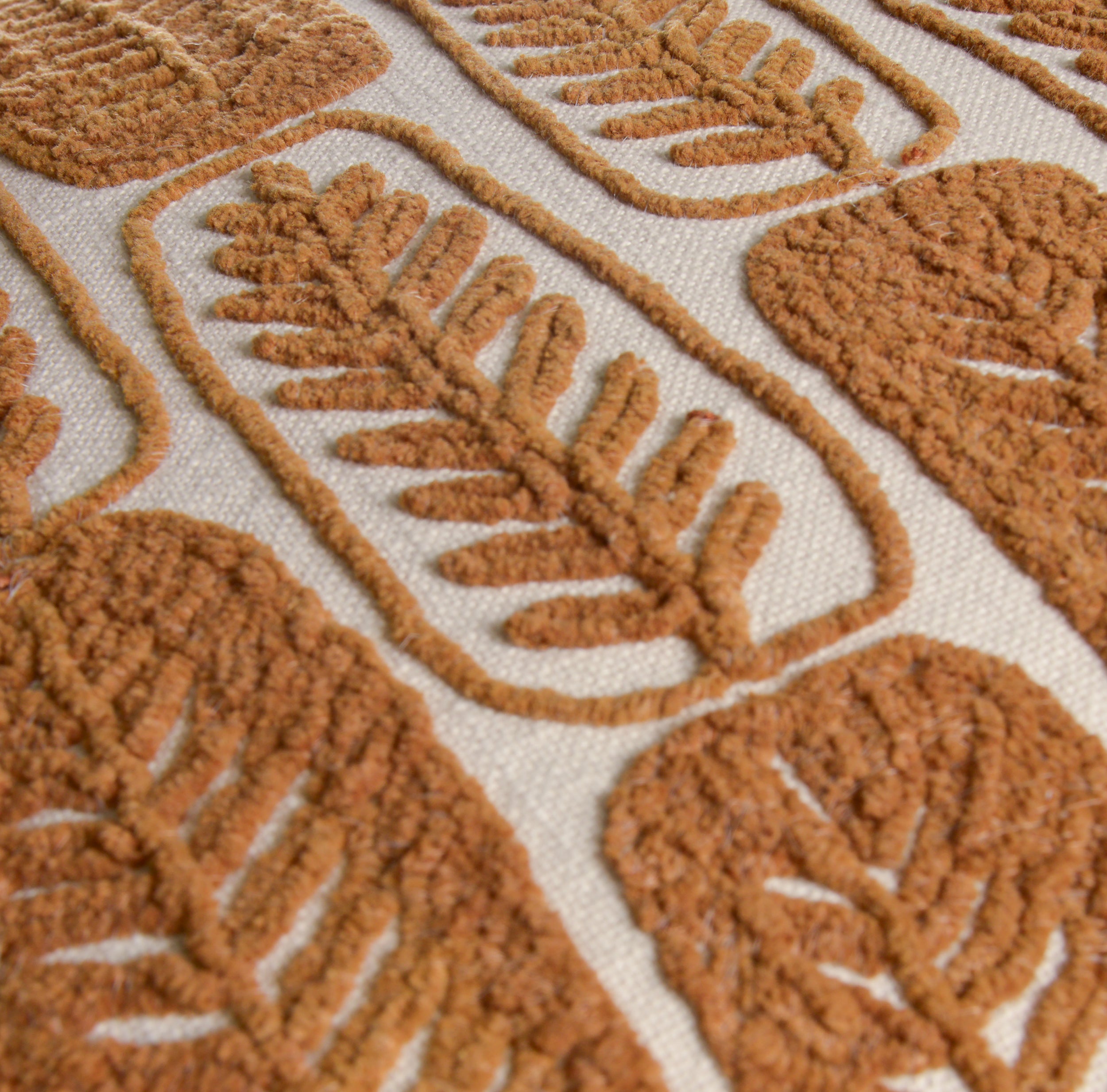 Roscoe Embroidered Leaf Tile Pillow