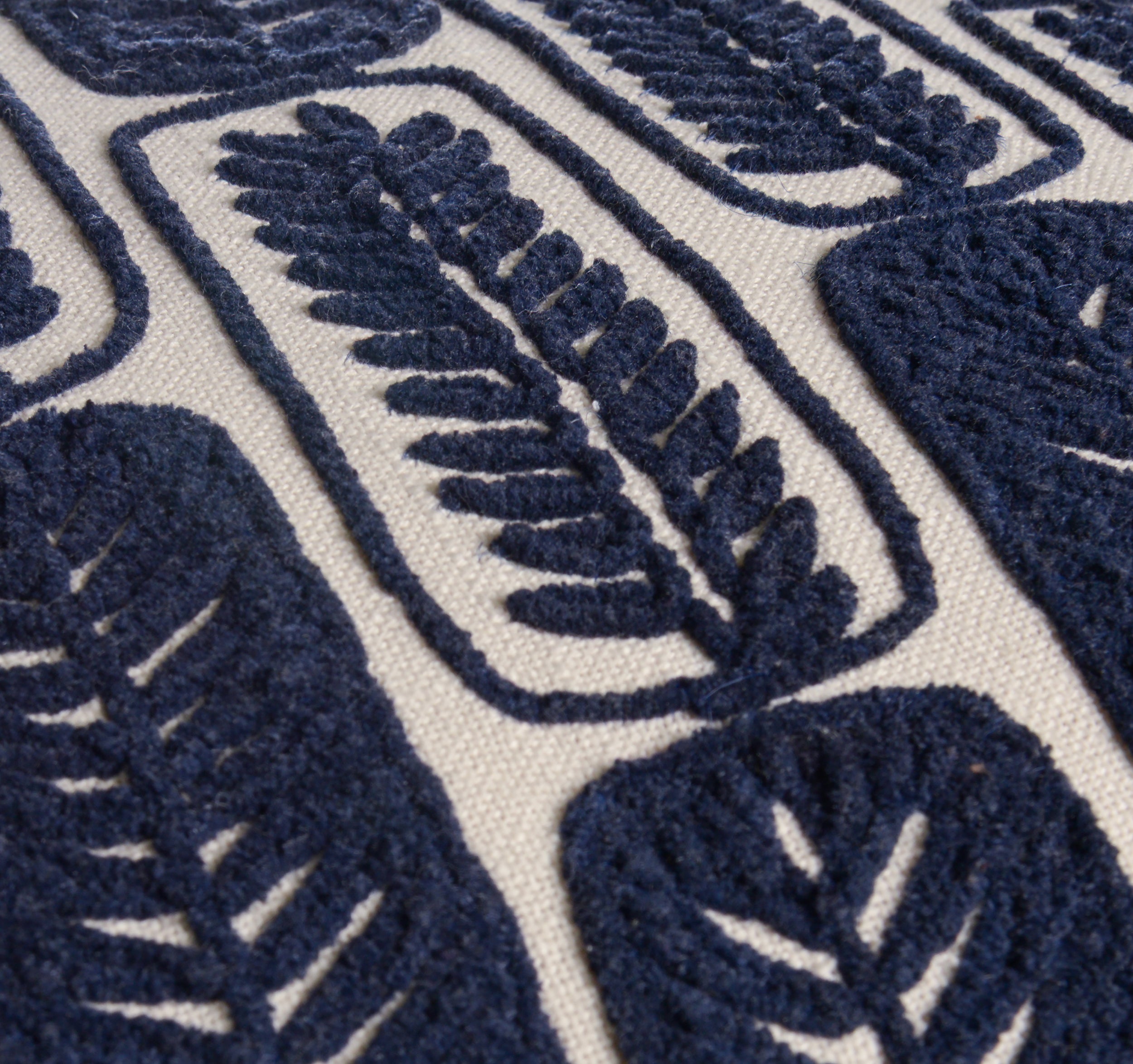 Roscoe Embroidered Leaf Tile Pillow