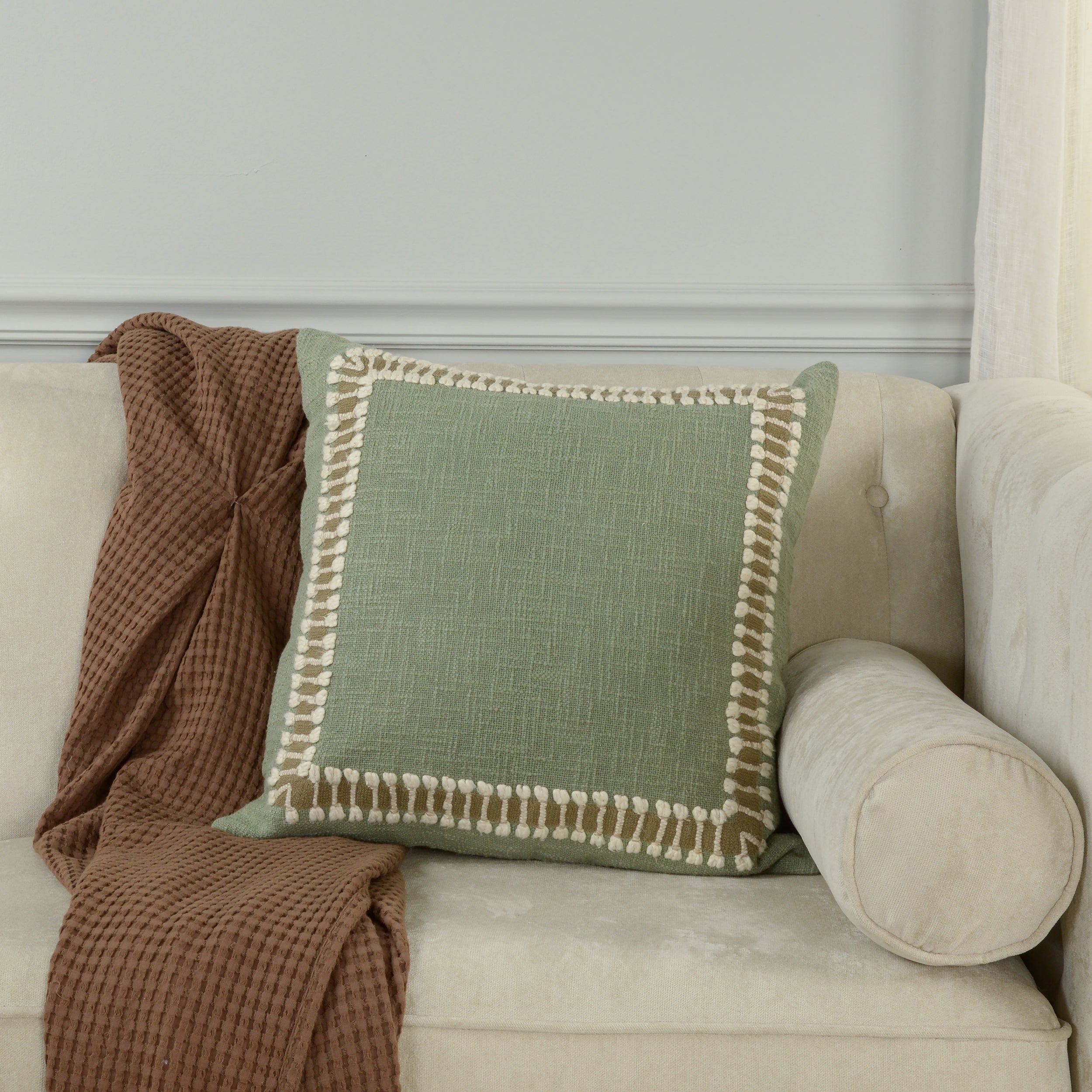 Keaton Woven Border Pillow