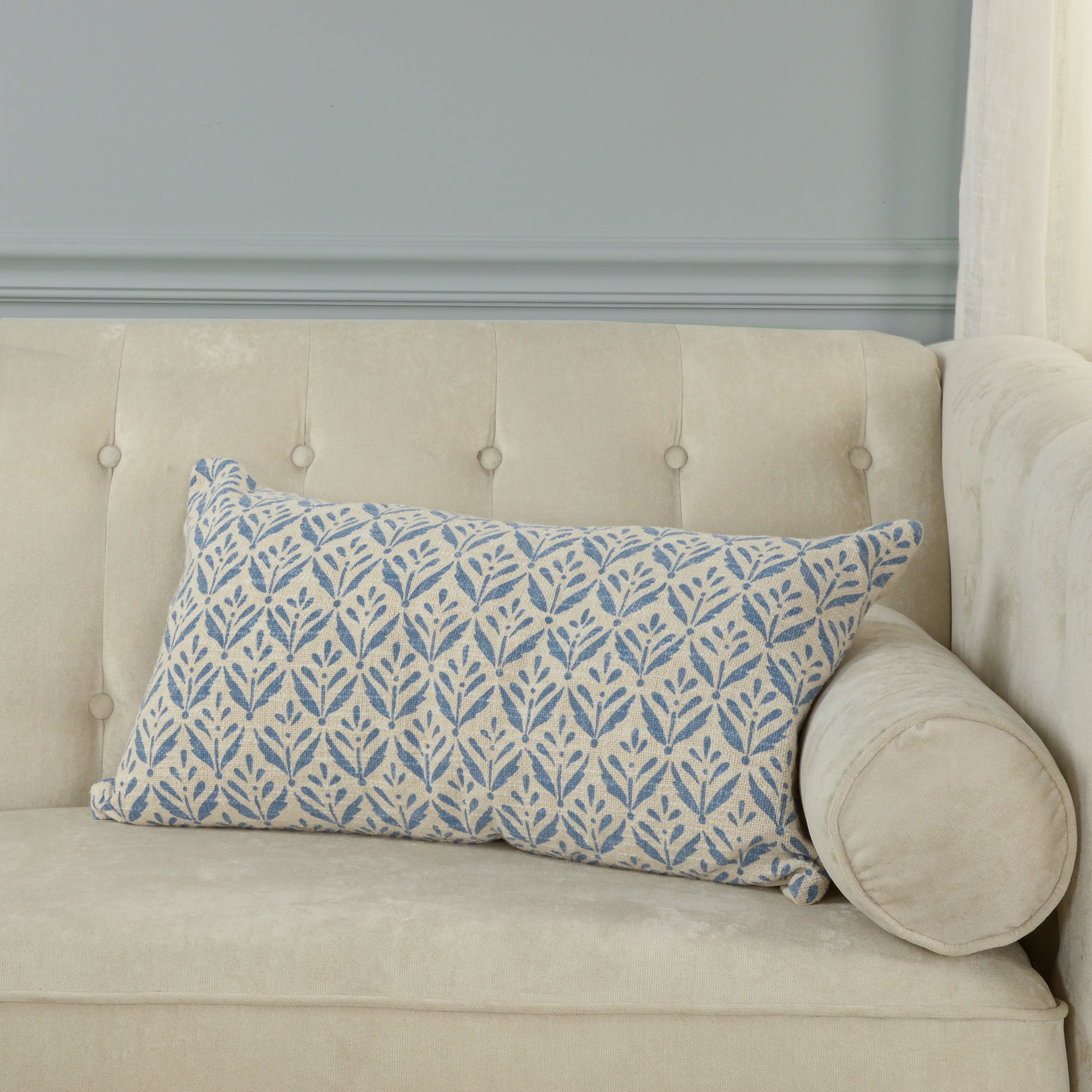 Folk Frond Lumbar Pillow
