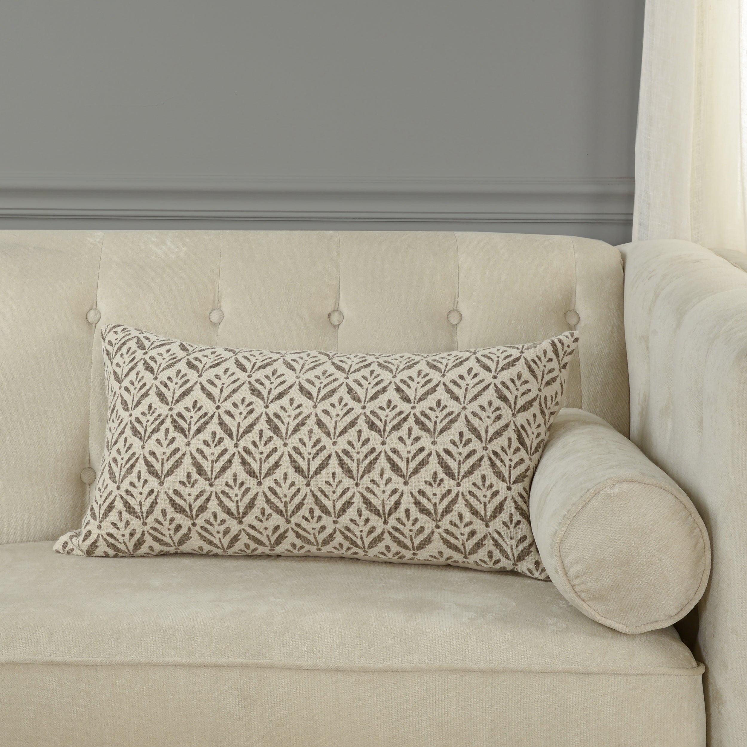 Folk Frond Lumbar Pillow
