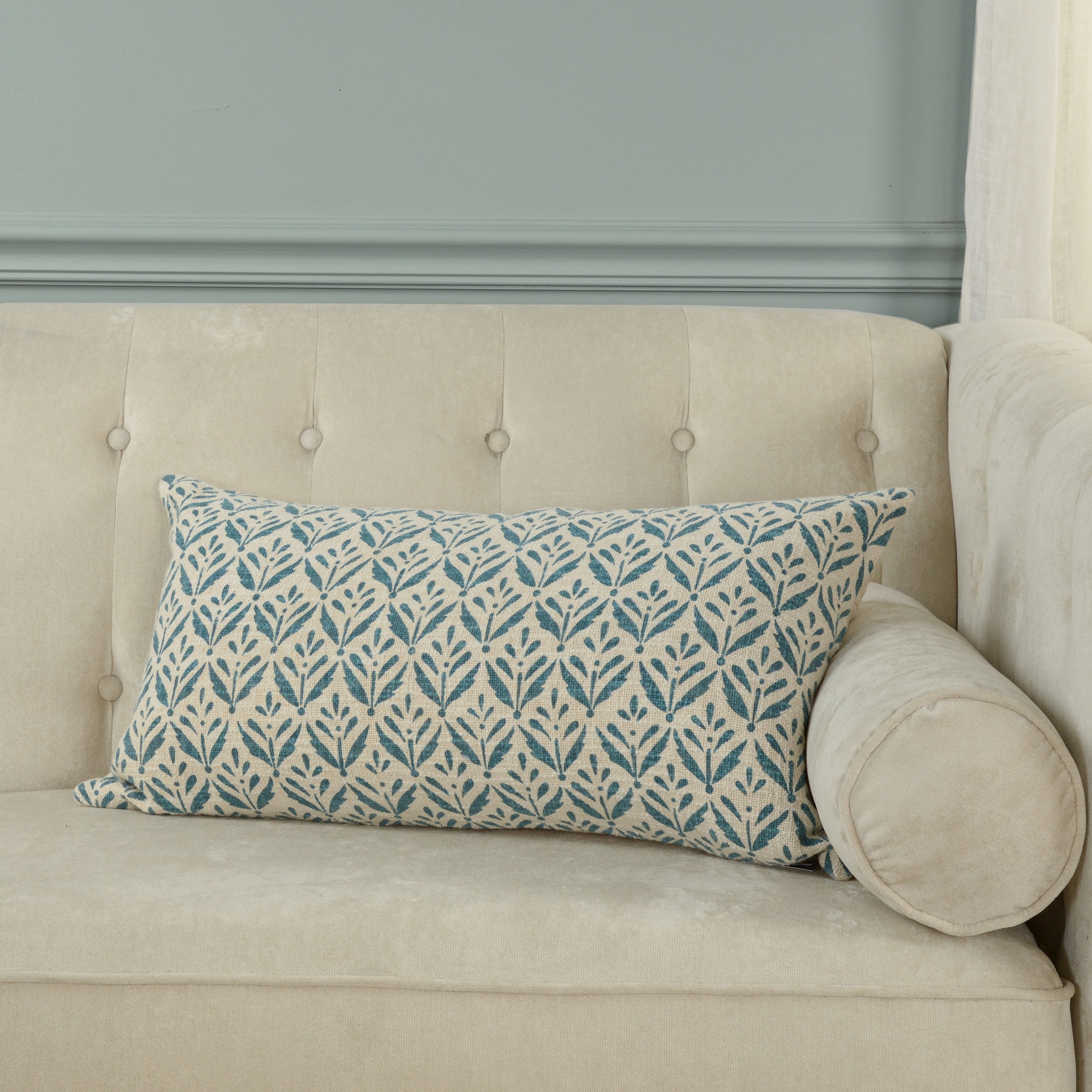 Folk Frond Lumbar Pillow