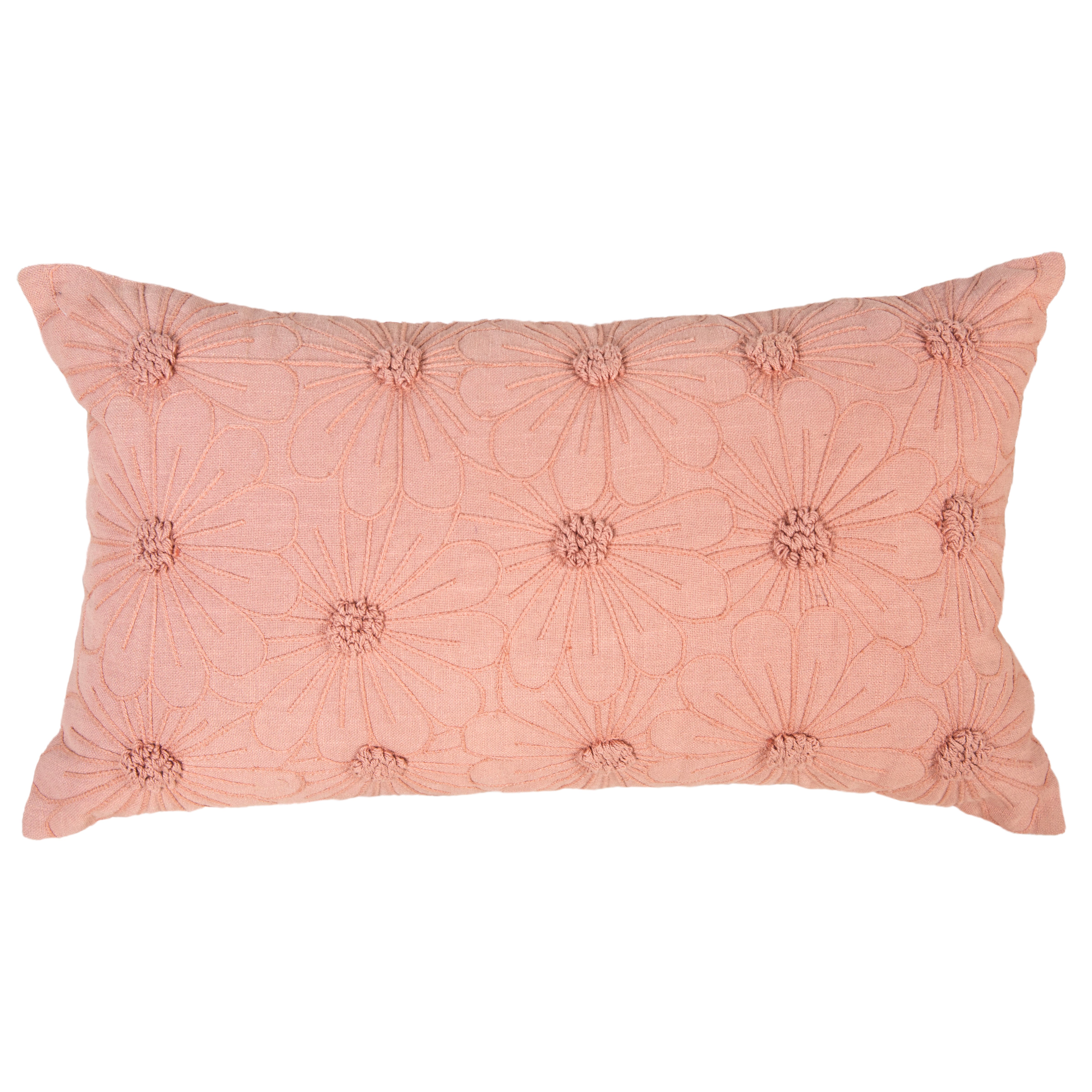 Solid Cotton Botanical Decorative Throw Pillow