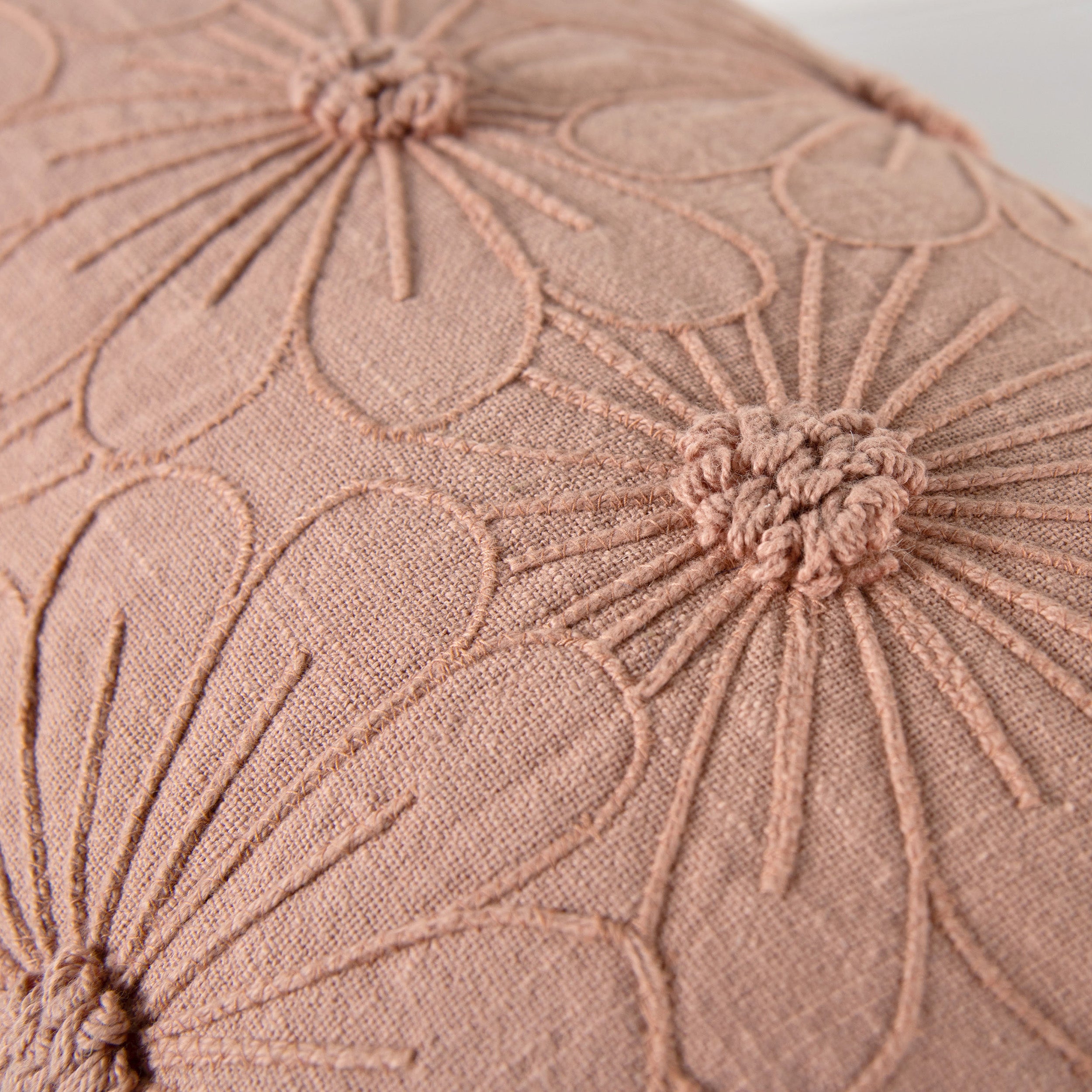 Solid Cotton Botanical Decorative Throw Pillow