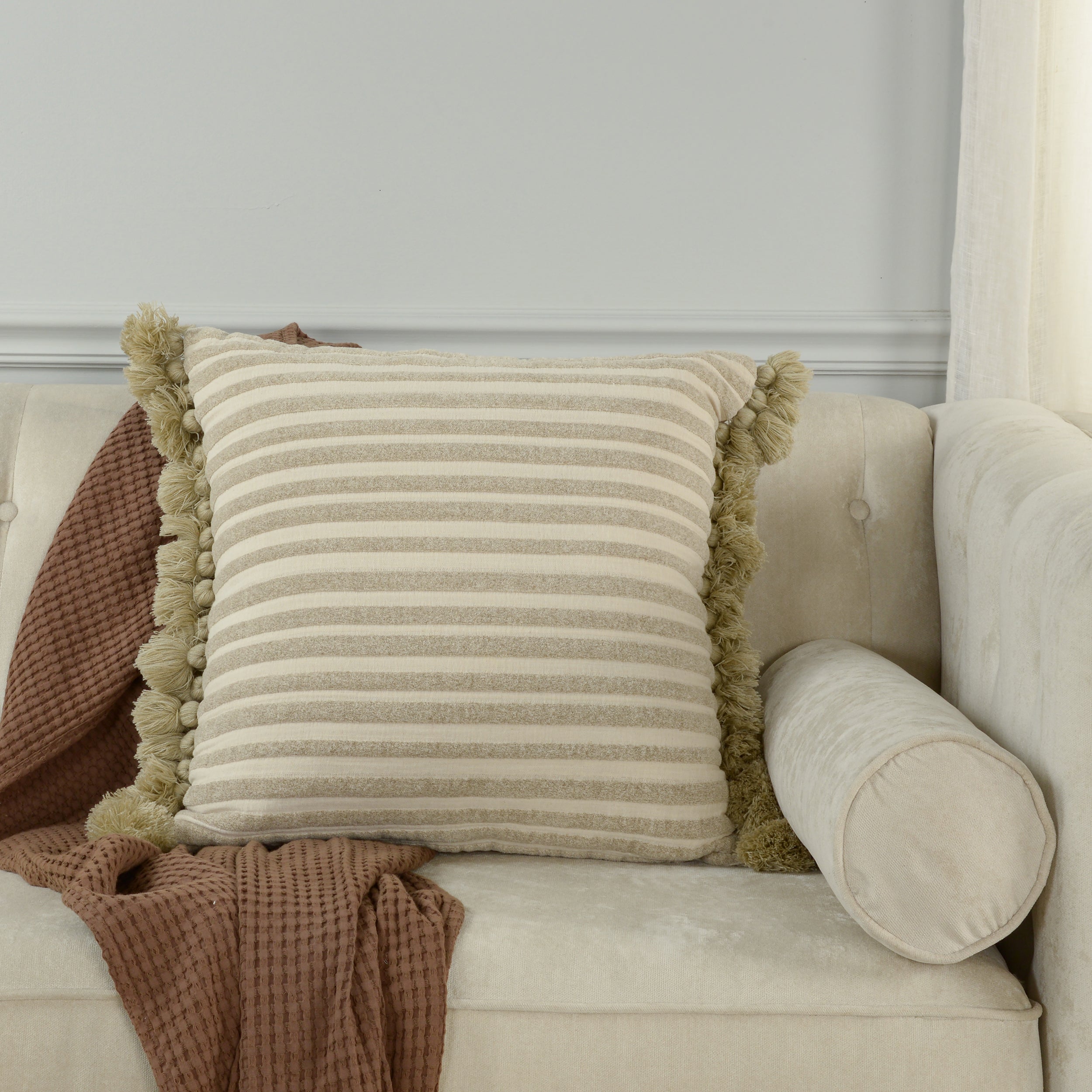 Latham Textured Tassel Pillow