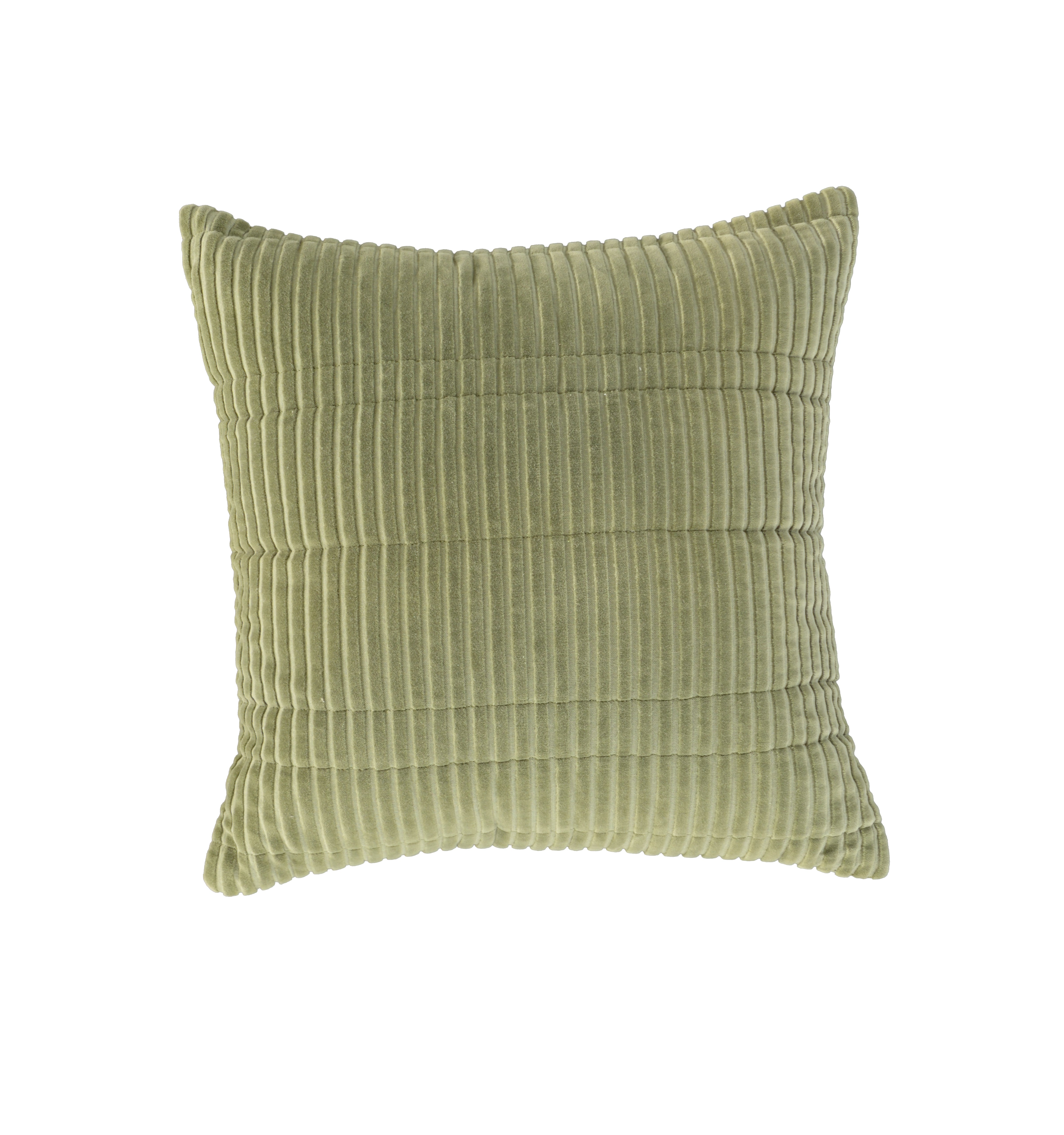 Cotton Velvet Tonal Stripe Flanged Decorative Throw Pillow