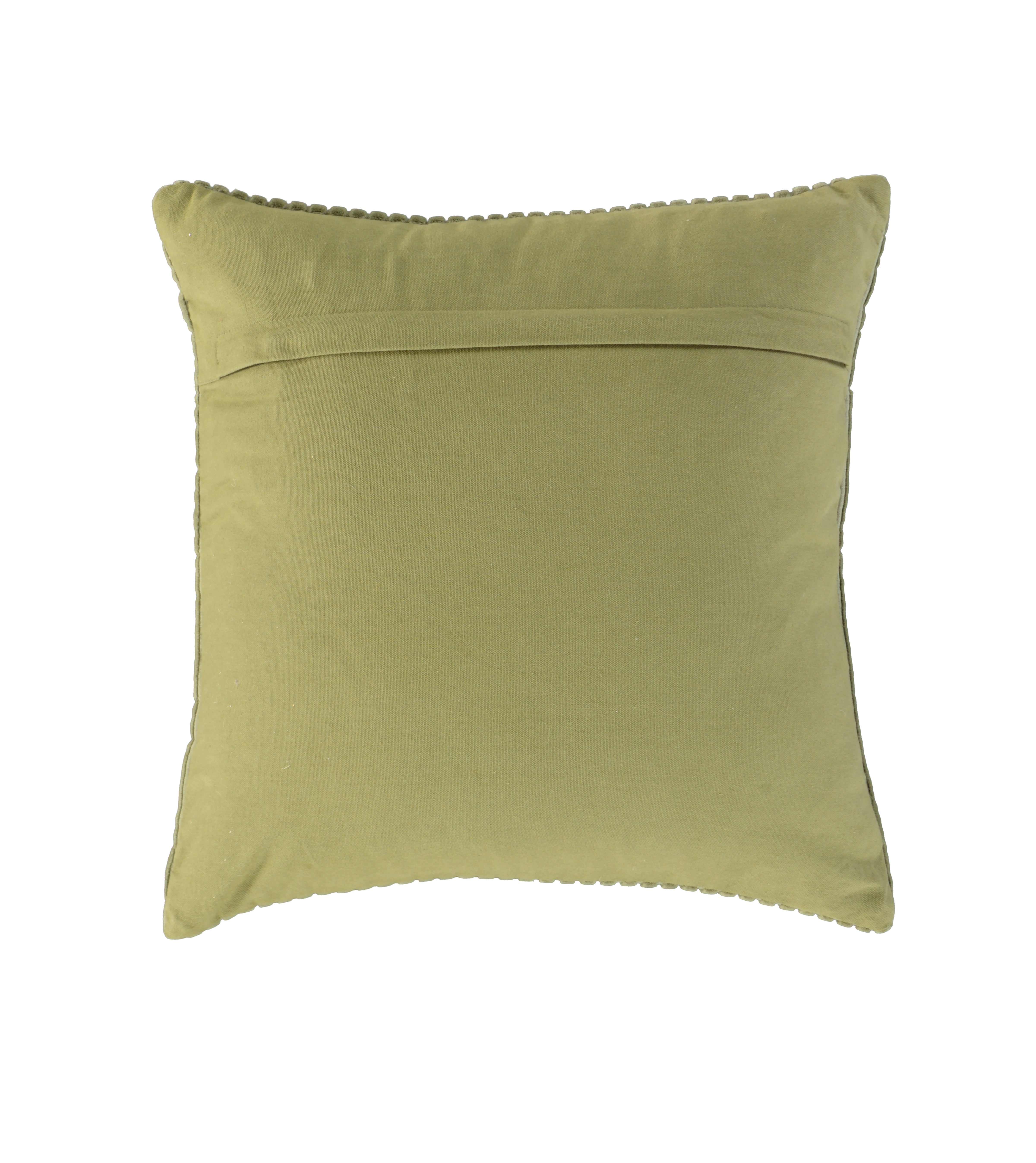 Cotton Velvet Tonal Stripe Flanged Decorative Throw Pillow