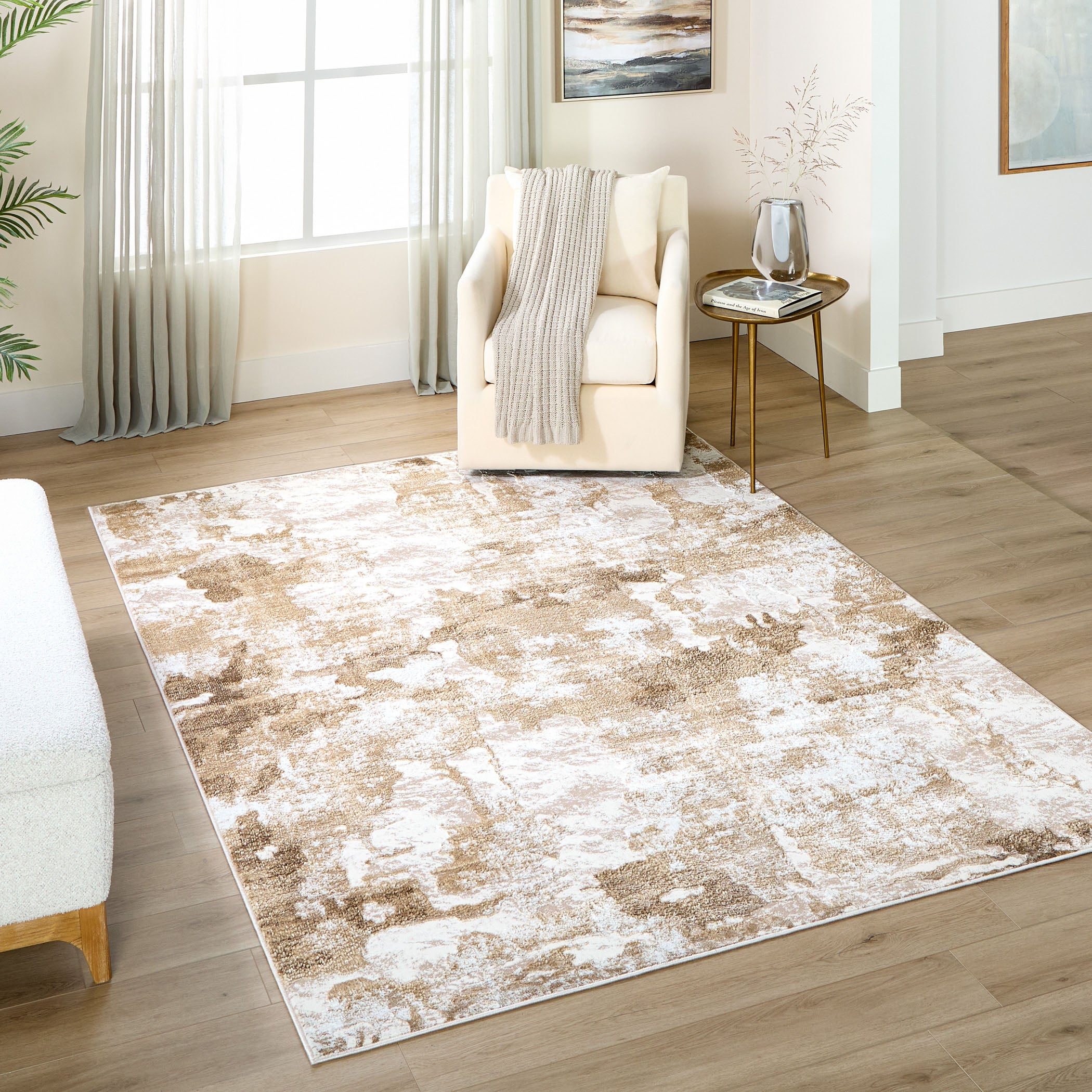 Livia Abstract Vintage Golden Melange Rug