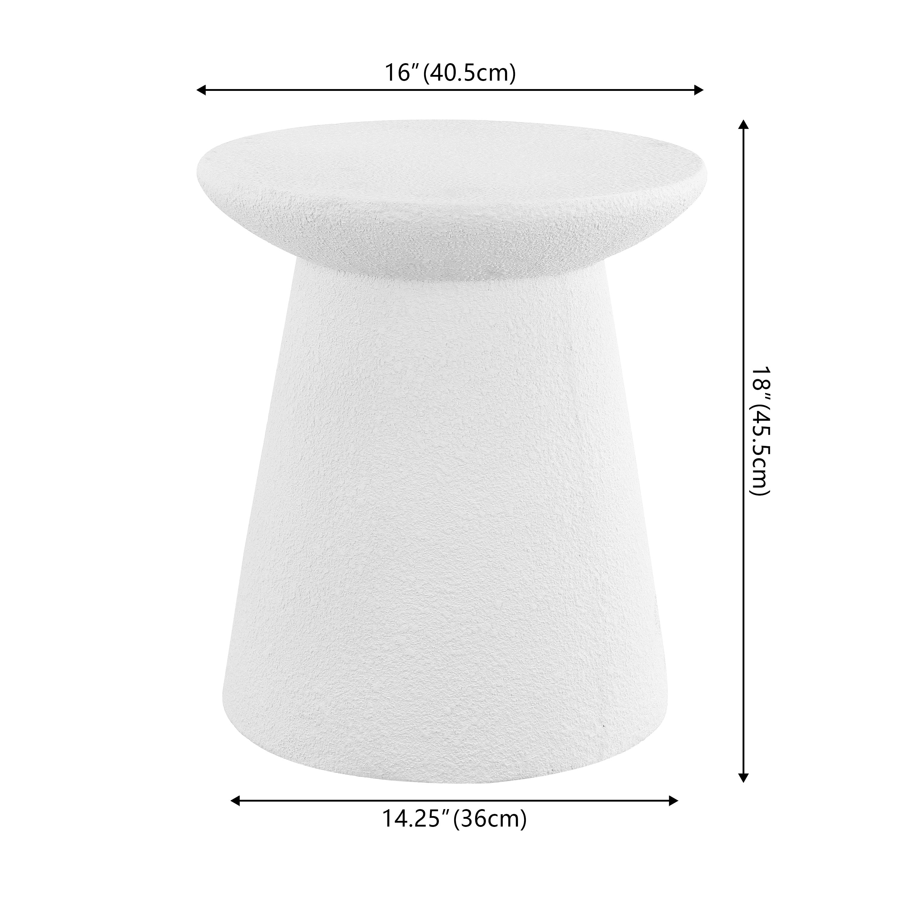 Hollie Minimalist Modern Drum Indoor/Outdoor Accent Table Pedestal