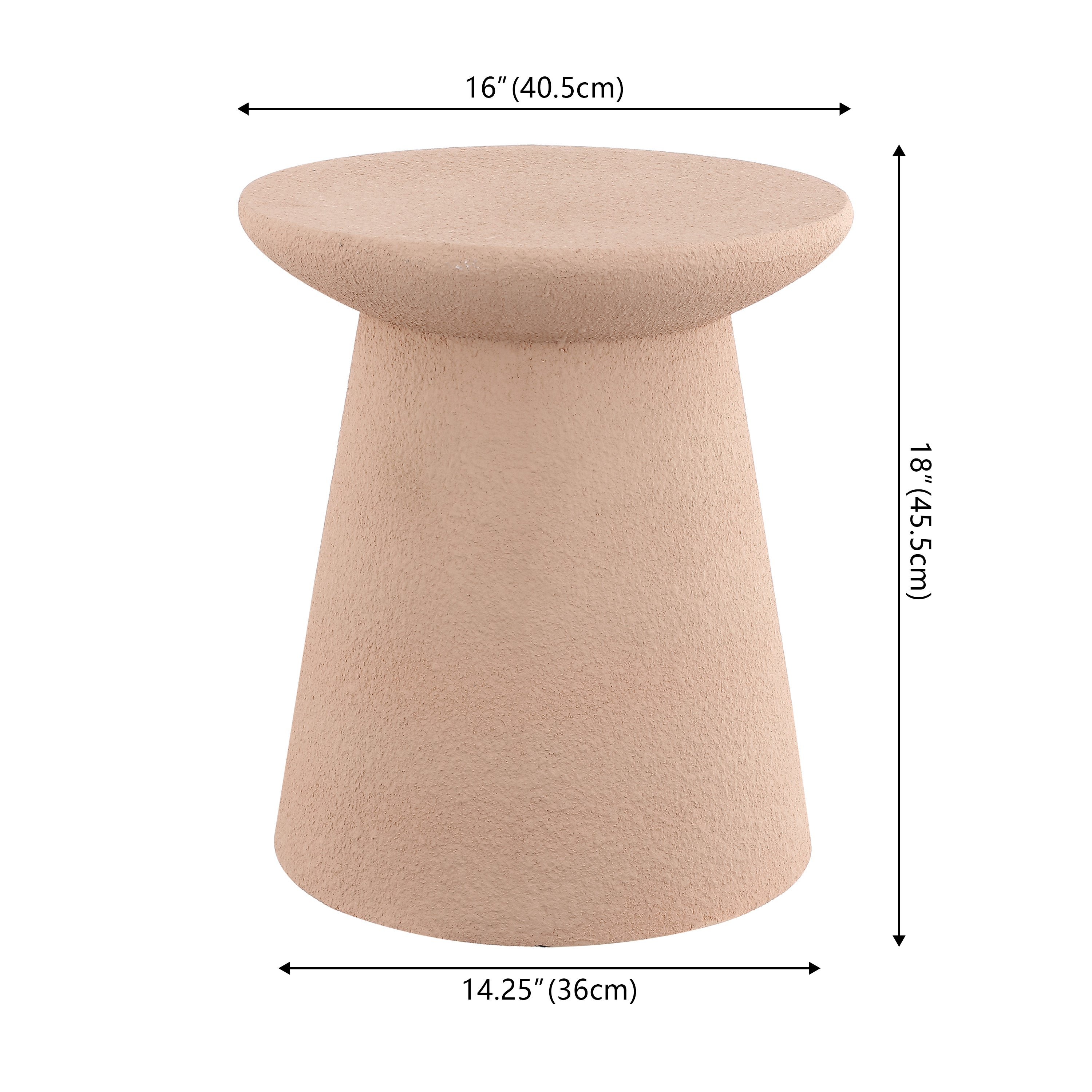 Hollie Minimalist Modern Drum Indoor/Outdoor Accent Table Pedestal