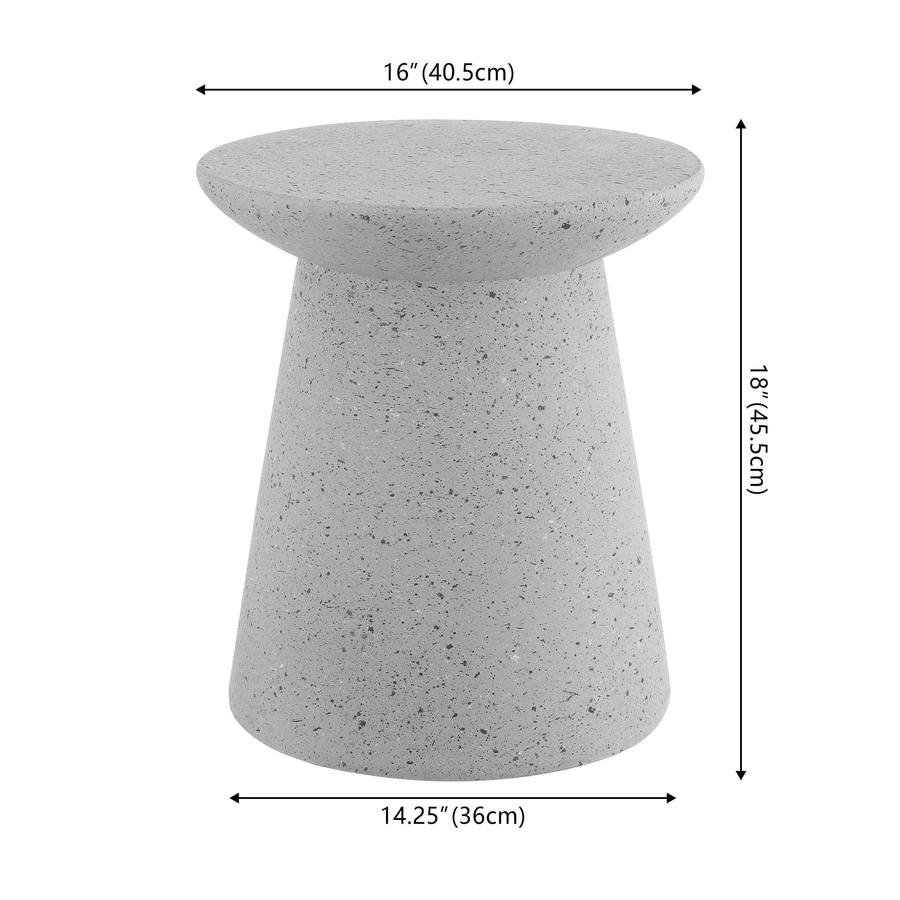 Hollie Minimalist Modern Drum Indoor/Outdoor Accent Table Pedestal