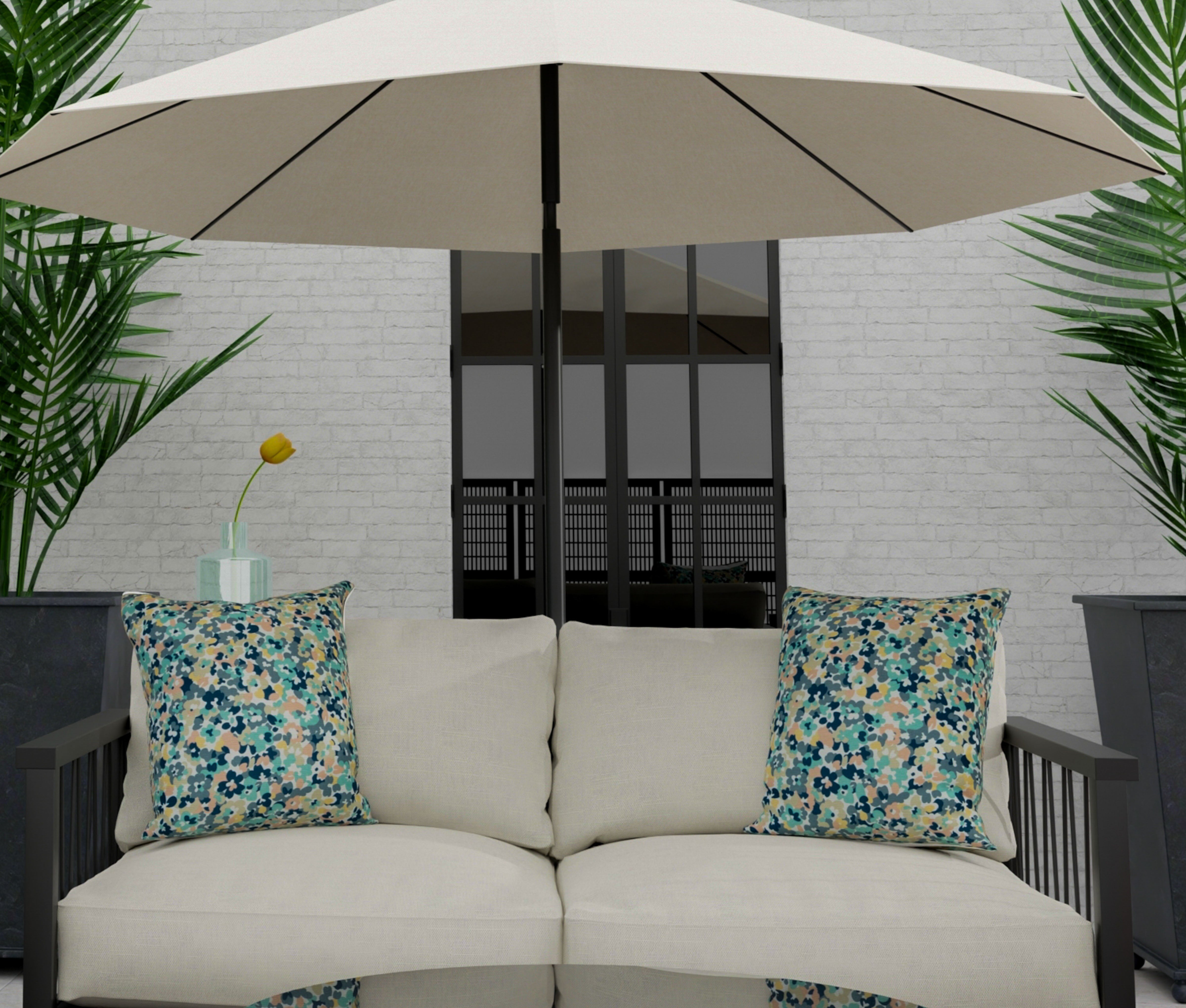 Indoor/Outdoor Dainty Floral Decorative Throw Pillow