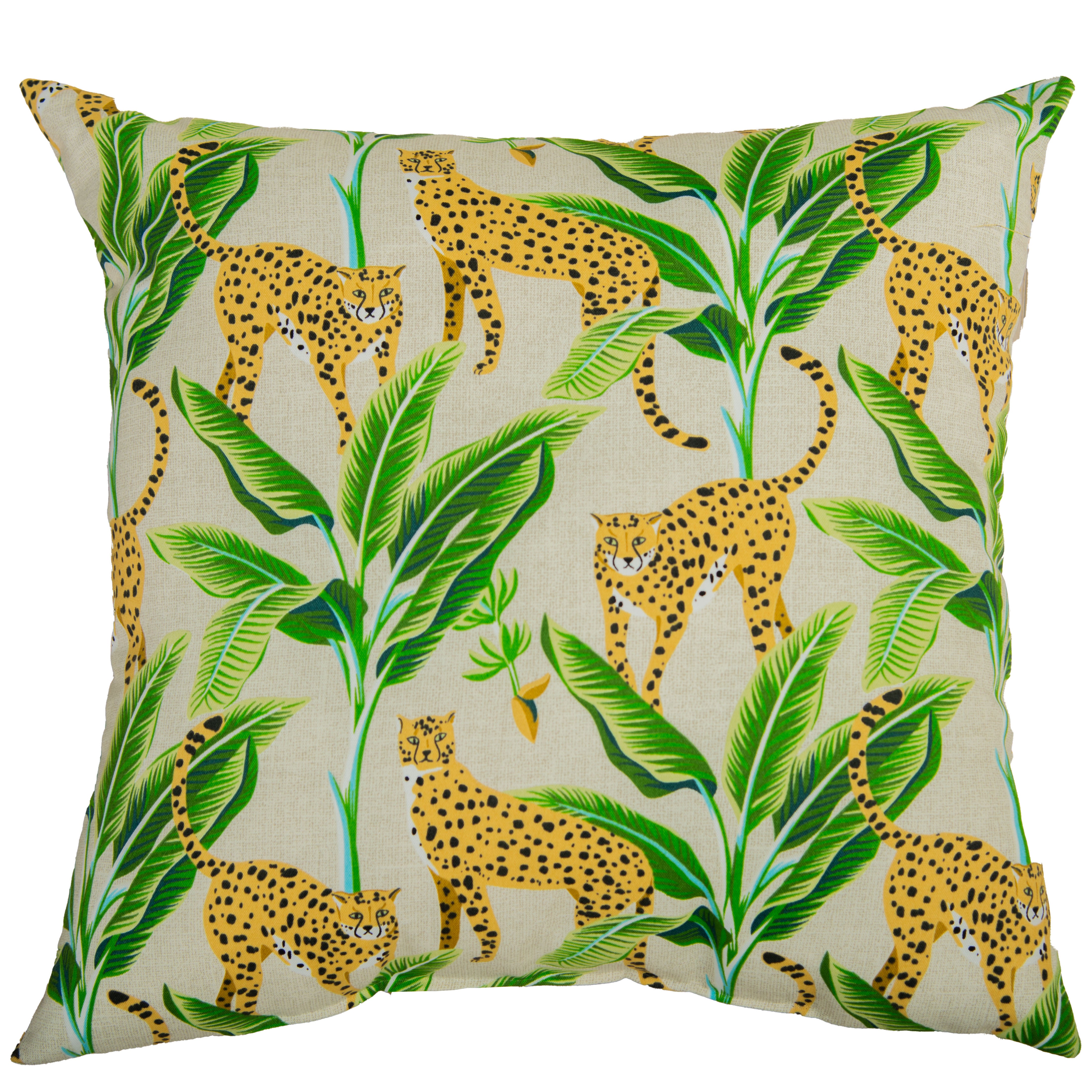 Indoor/Outdoor Botanical Tiger Decorative Throw Pillow