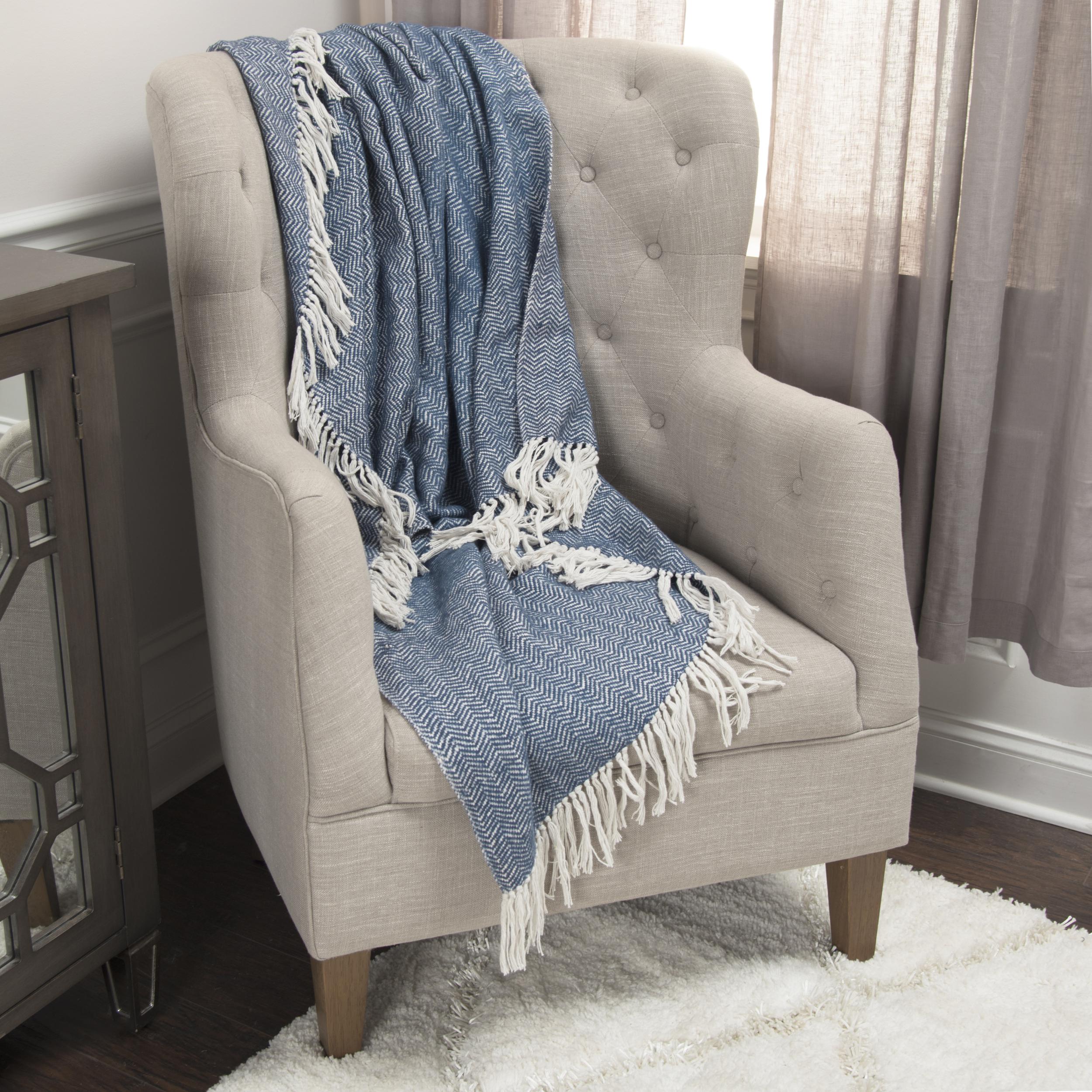 Woven Chevron 100% Cotton Throw
