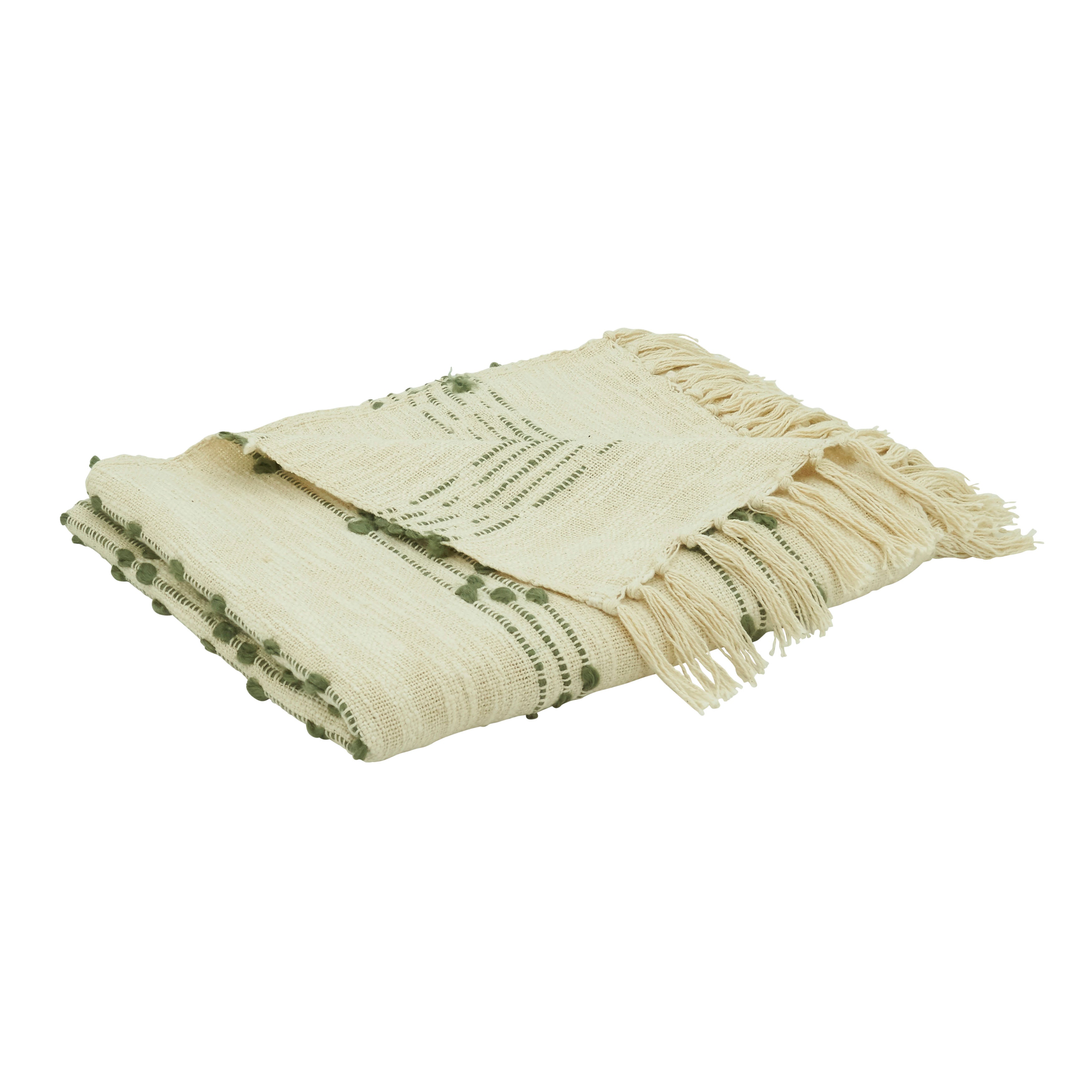 Woven Stripes and Dots Throw Blanket