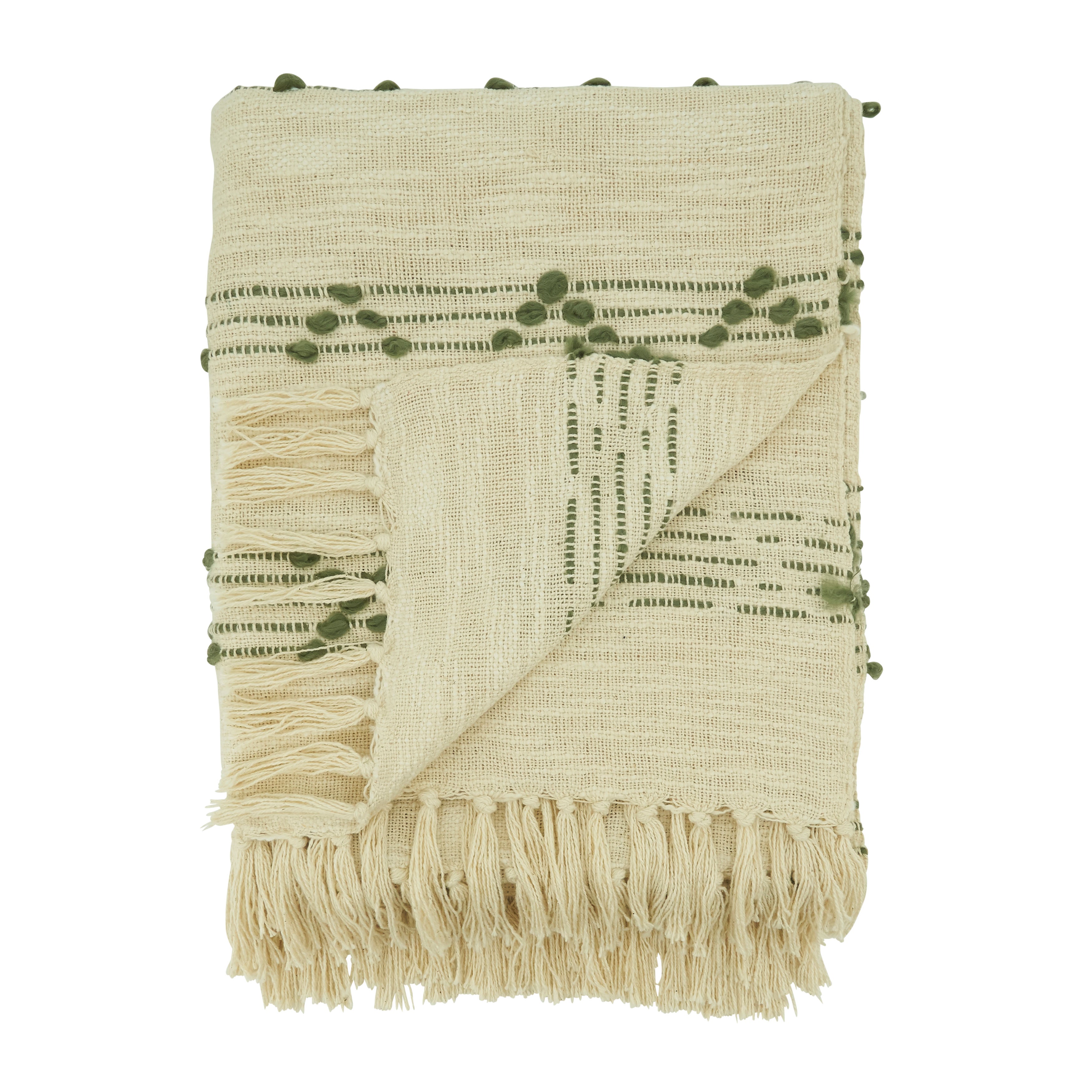 Woven Stripes and Dots Throw Blanket