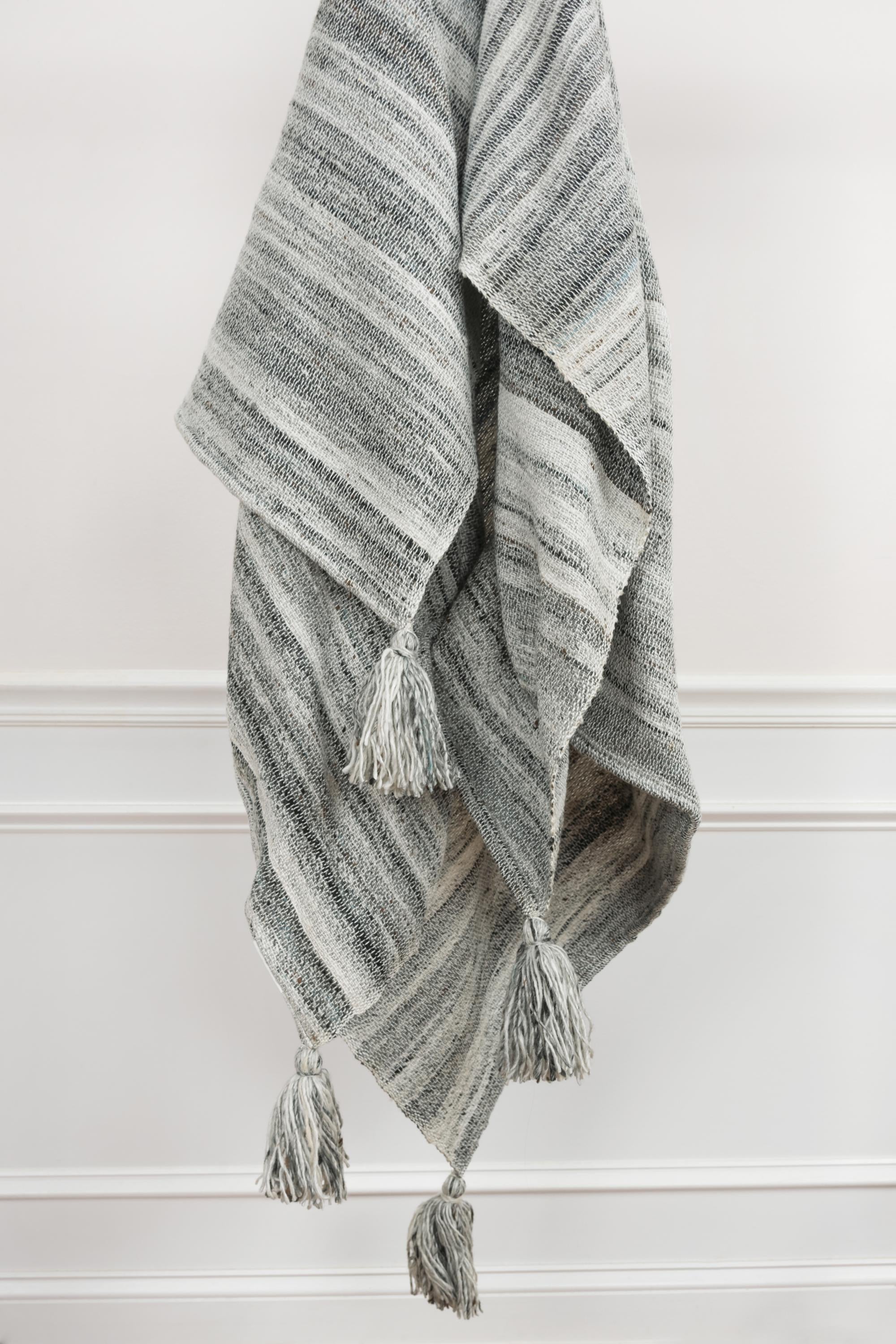 Woven Abstract Tassel Throw