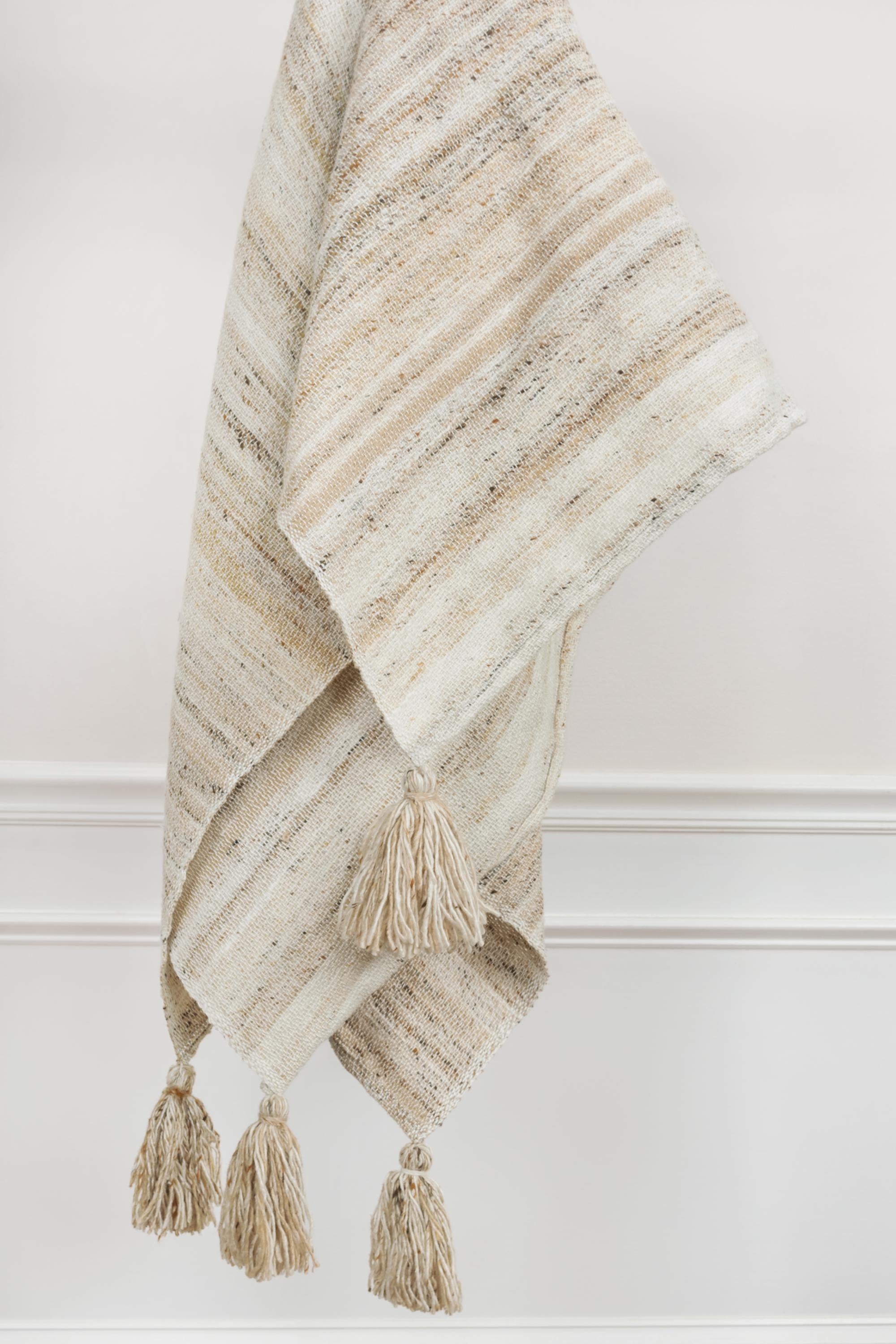 Woven Abstract Tassel Throw