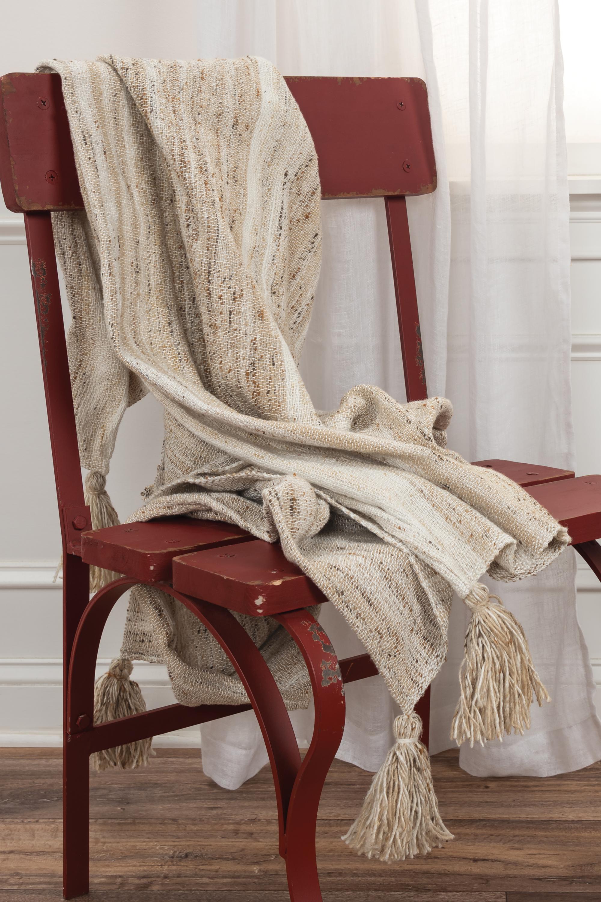 Woven Abstract Tassel Throw