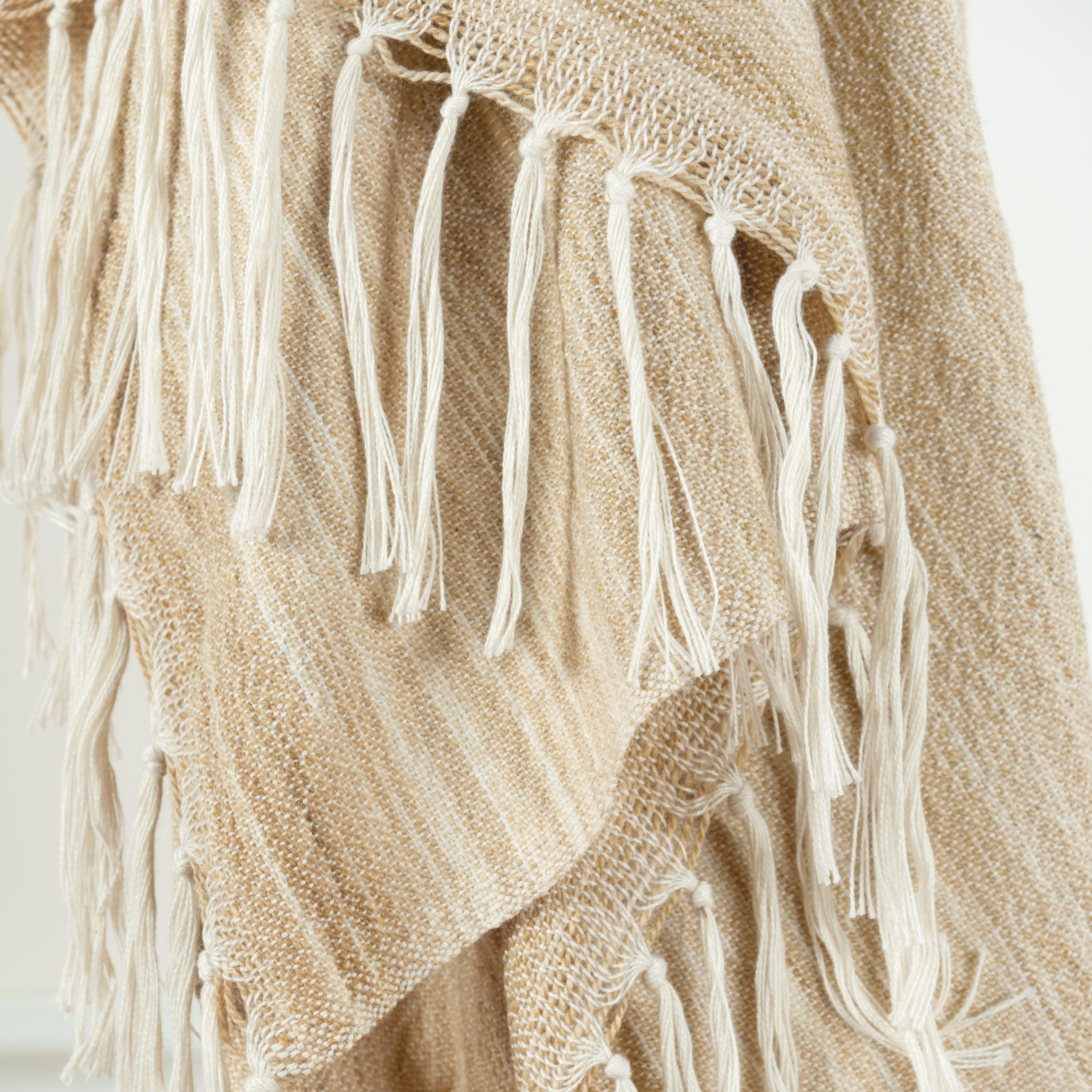 Woven Abstract Fringe Throw